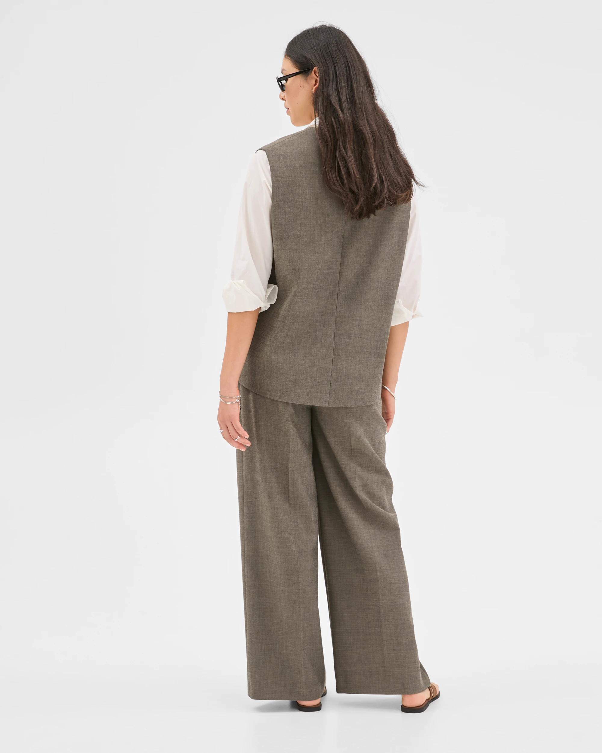 5 Preview Wrap Front Pants DARK CHOCOLATE MELANGE, 5 of 6