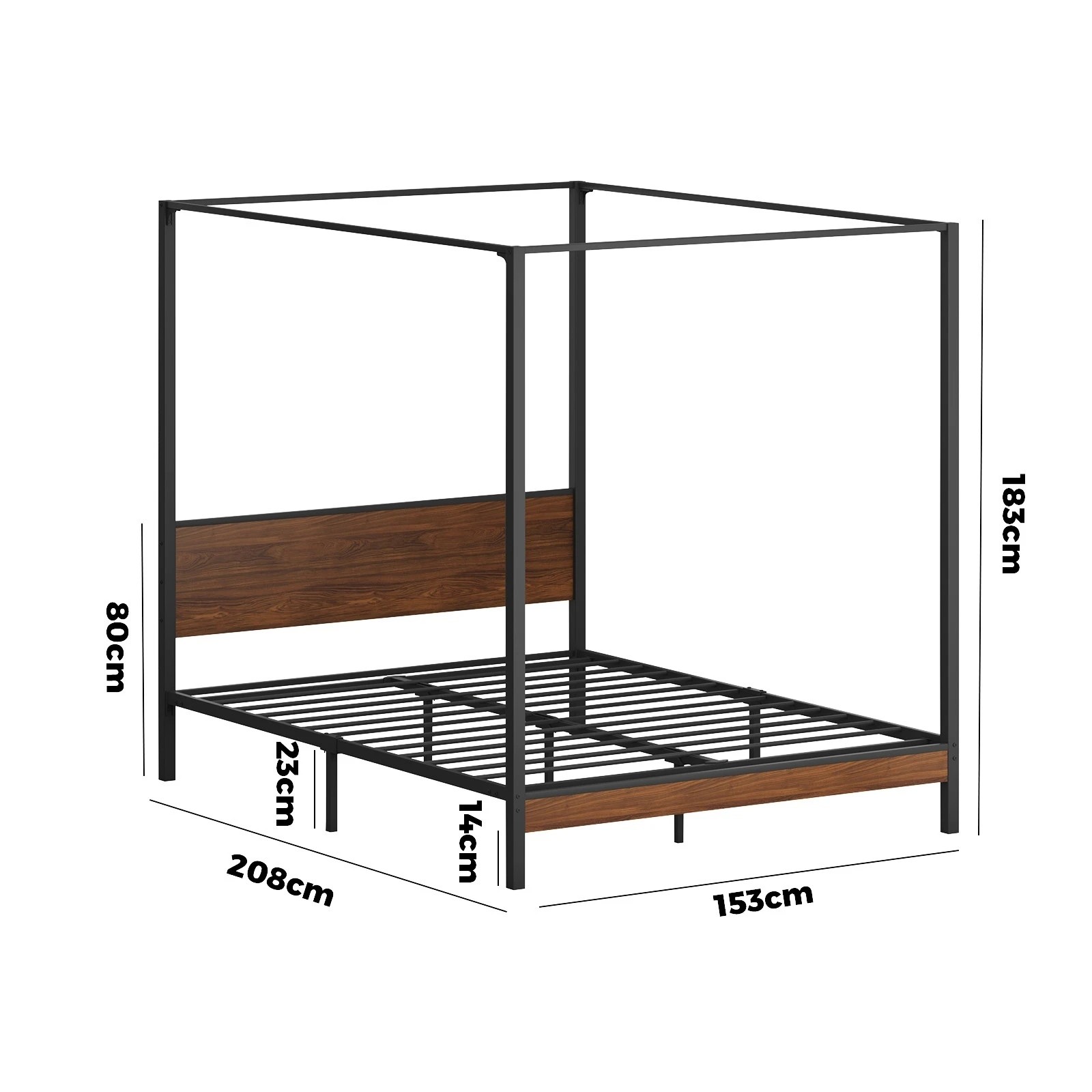 9 Oikiture Metal Canopy Bed Frame Queen Size Beds Platform
 - Black, 9 of 9