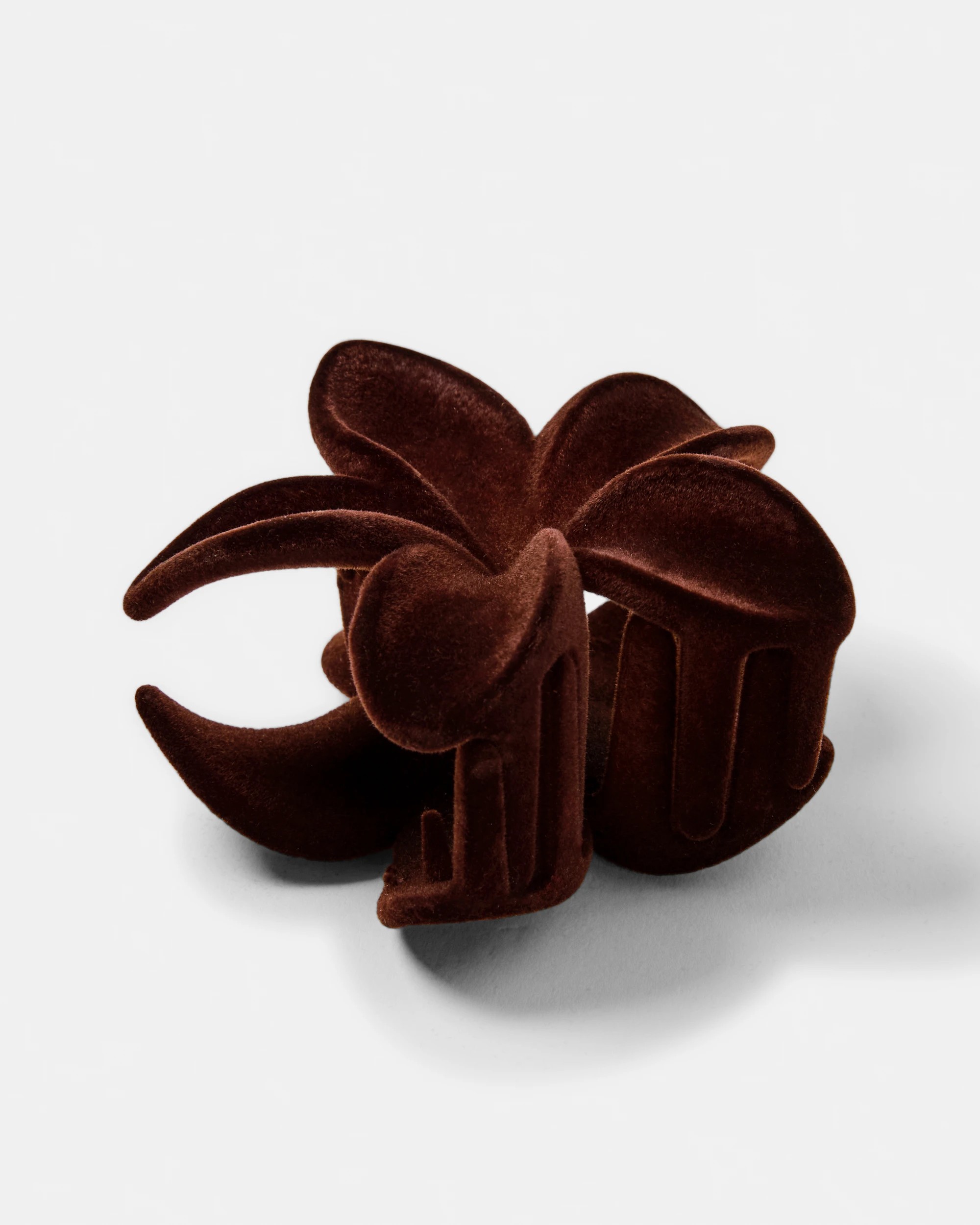 1 Brown Velvet Frangipani Claw Hair Clip, 1 of 3