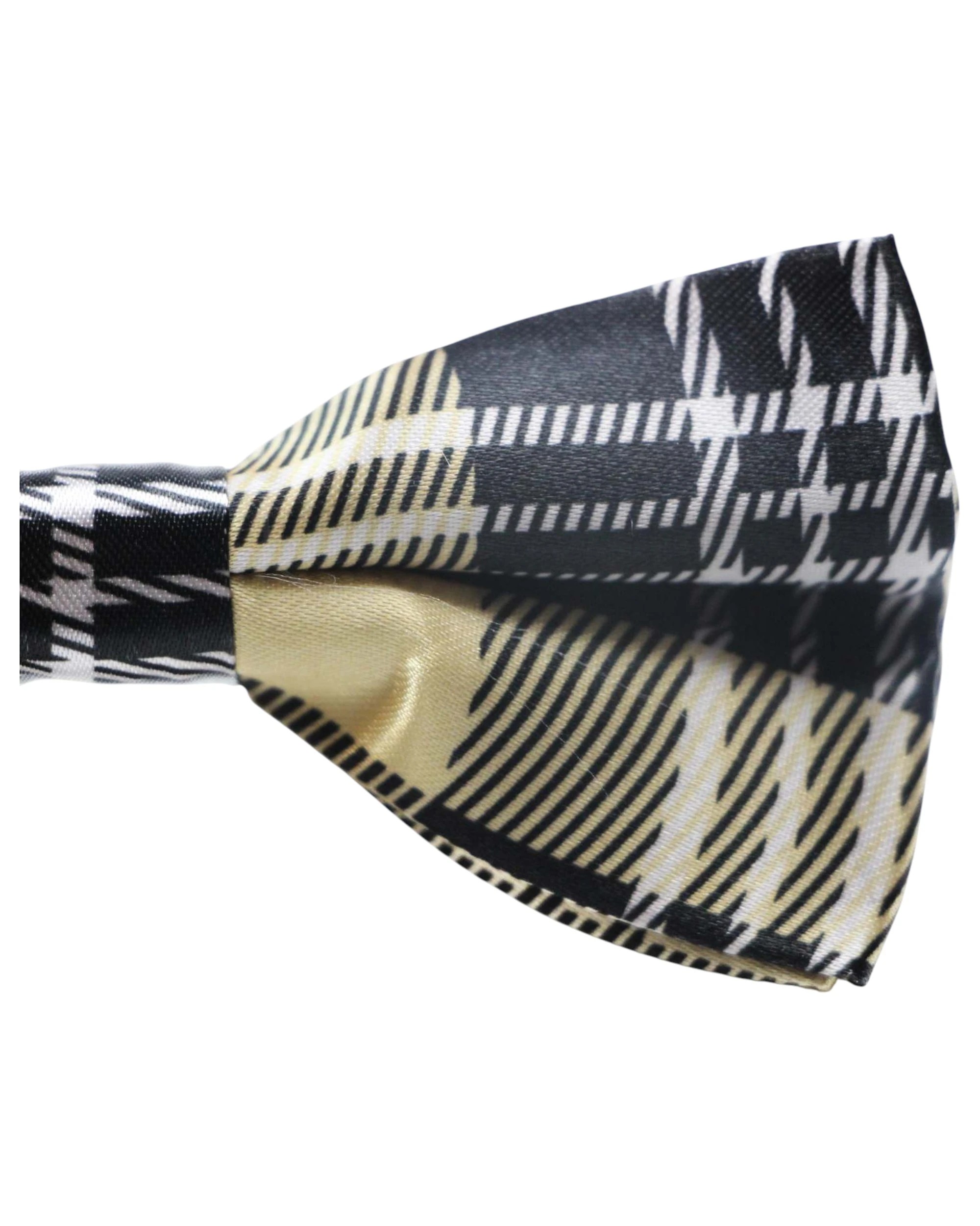3 Zasel Mens Gold Tarten Plaid Patterned Bow Tie, 3 of 3