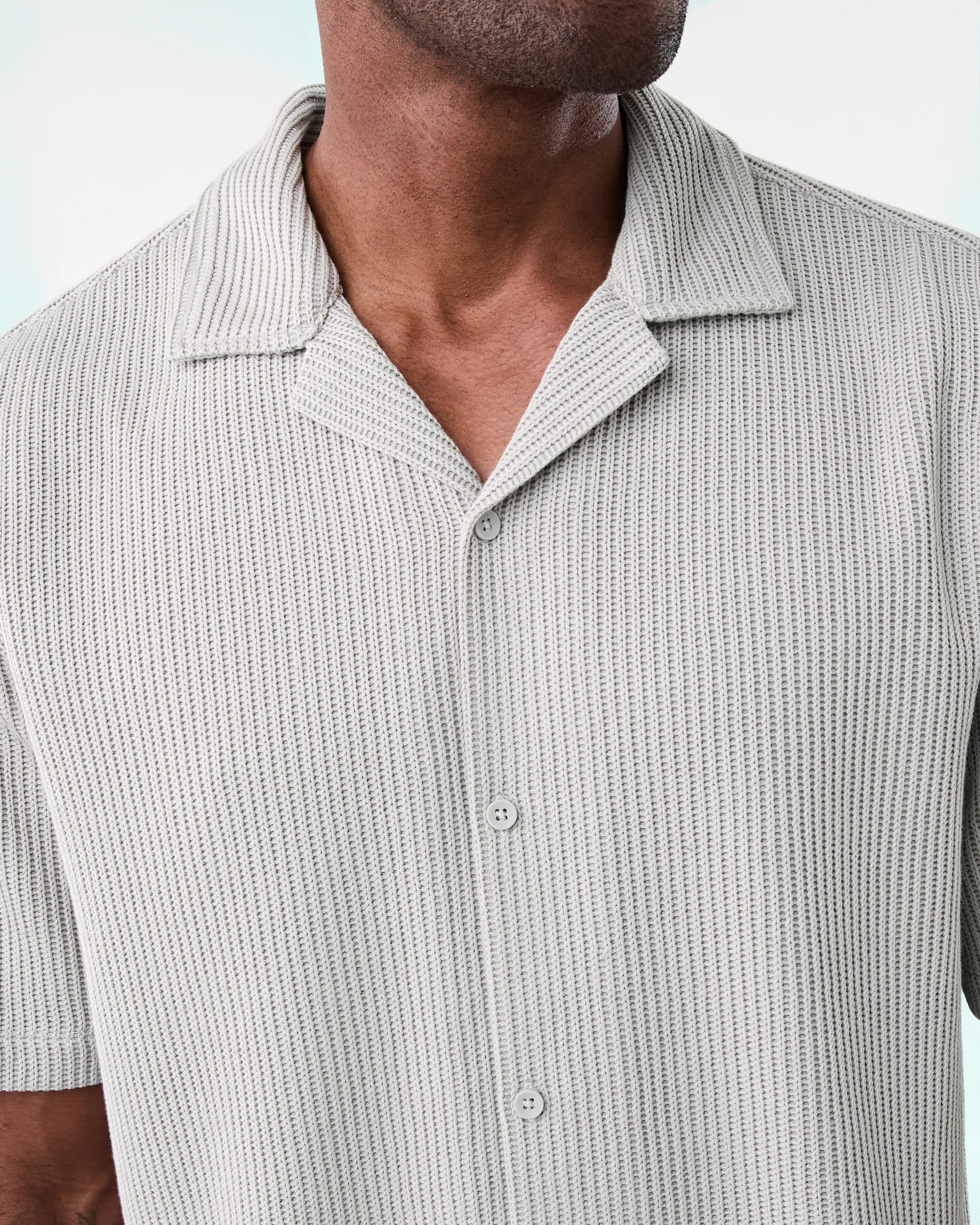 5 Short Sleeve Jacquard Knit Shirt Bge Lunar, 5 of 6