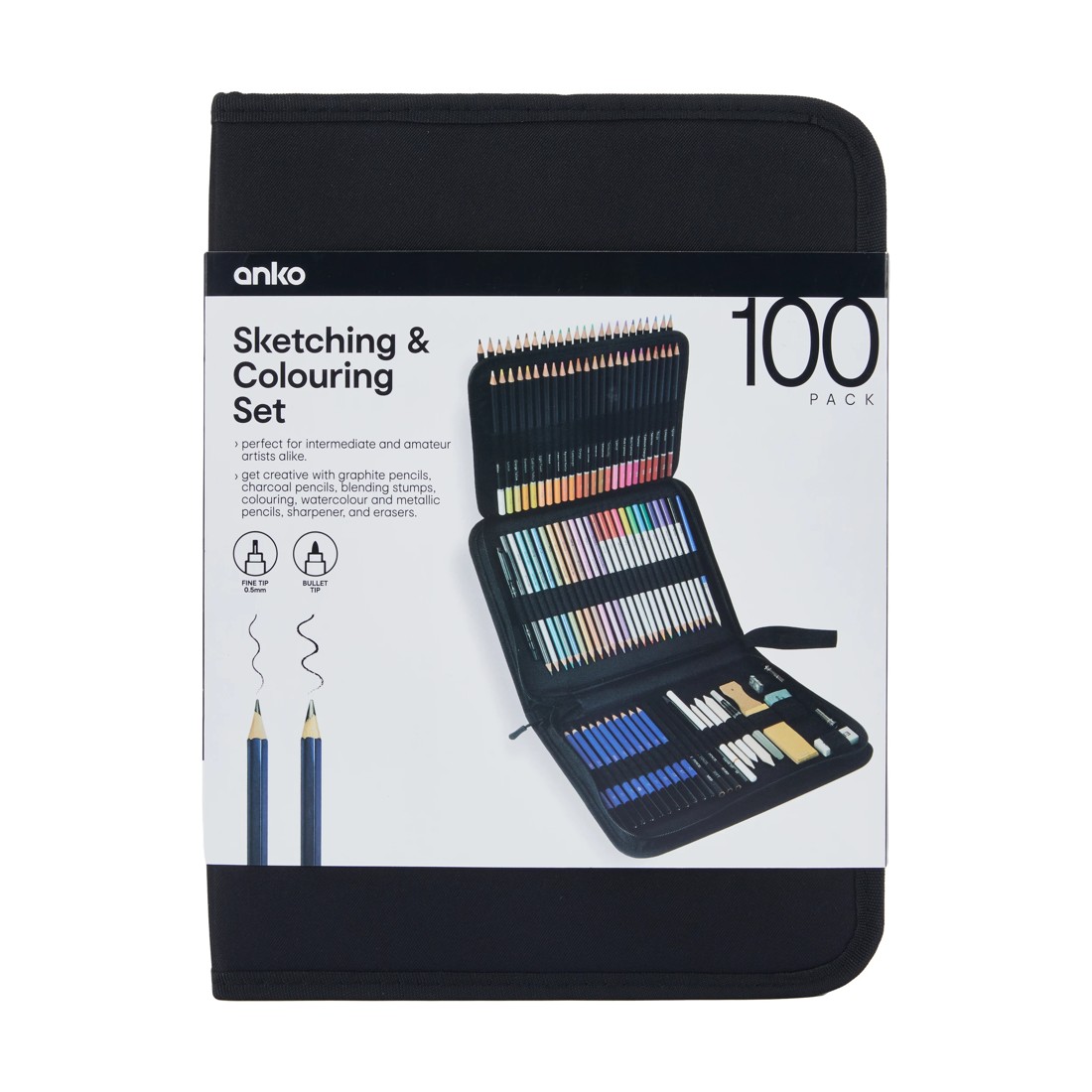 1 100 Pack Sketching & Colouring Set, 1 of 9
