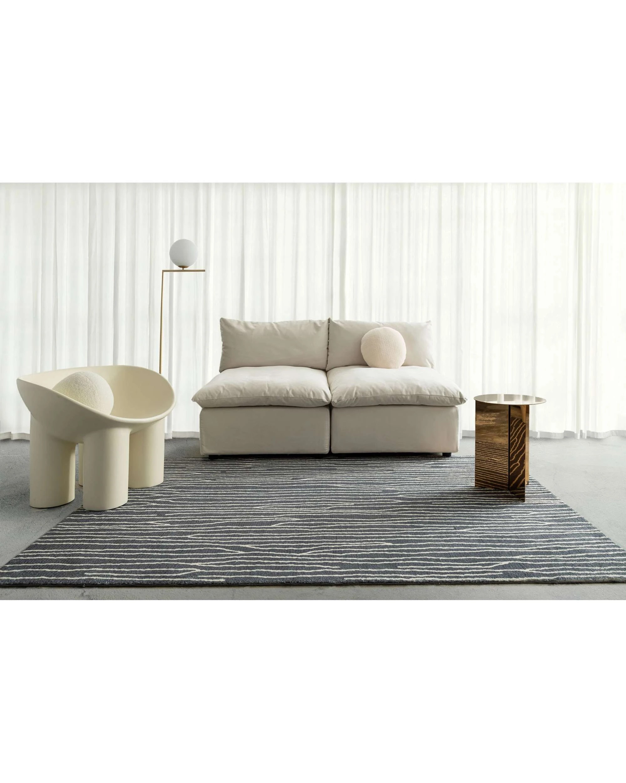 2 Loopsie Malha Stripe Washable Rug - Black, 2 of 7