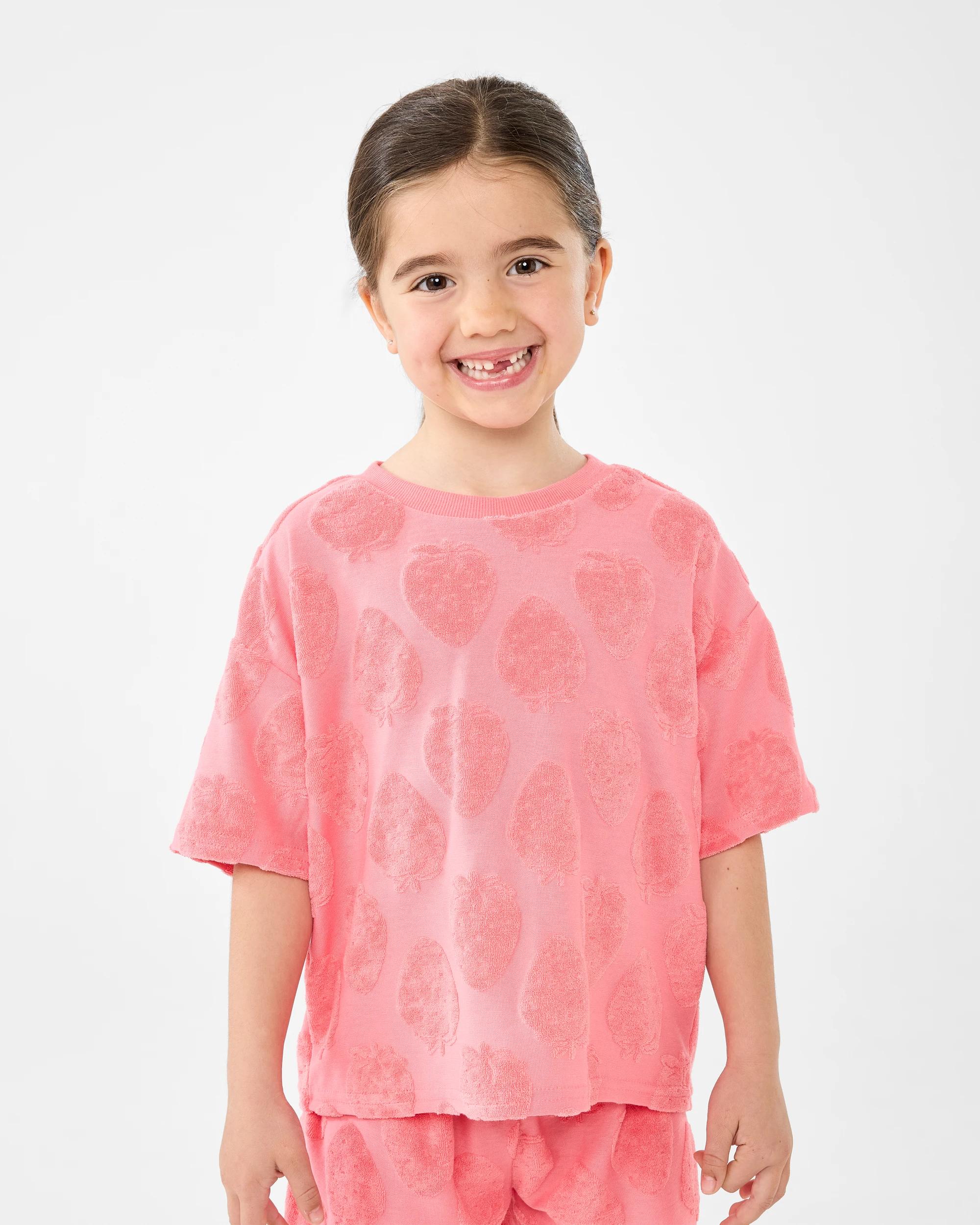 1 Oversized Terry T-shirt Org Berry, 1 of 6