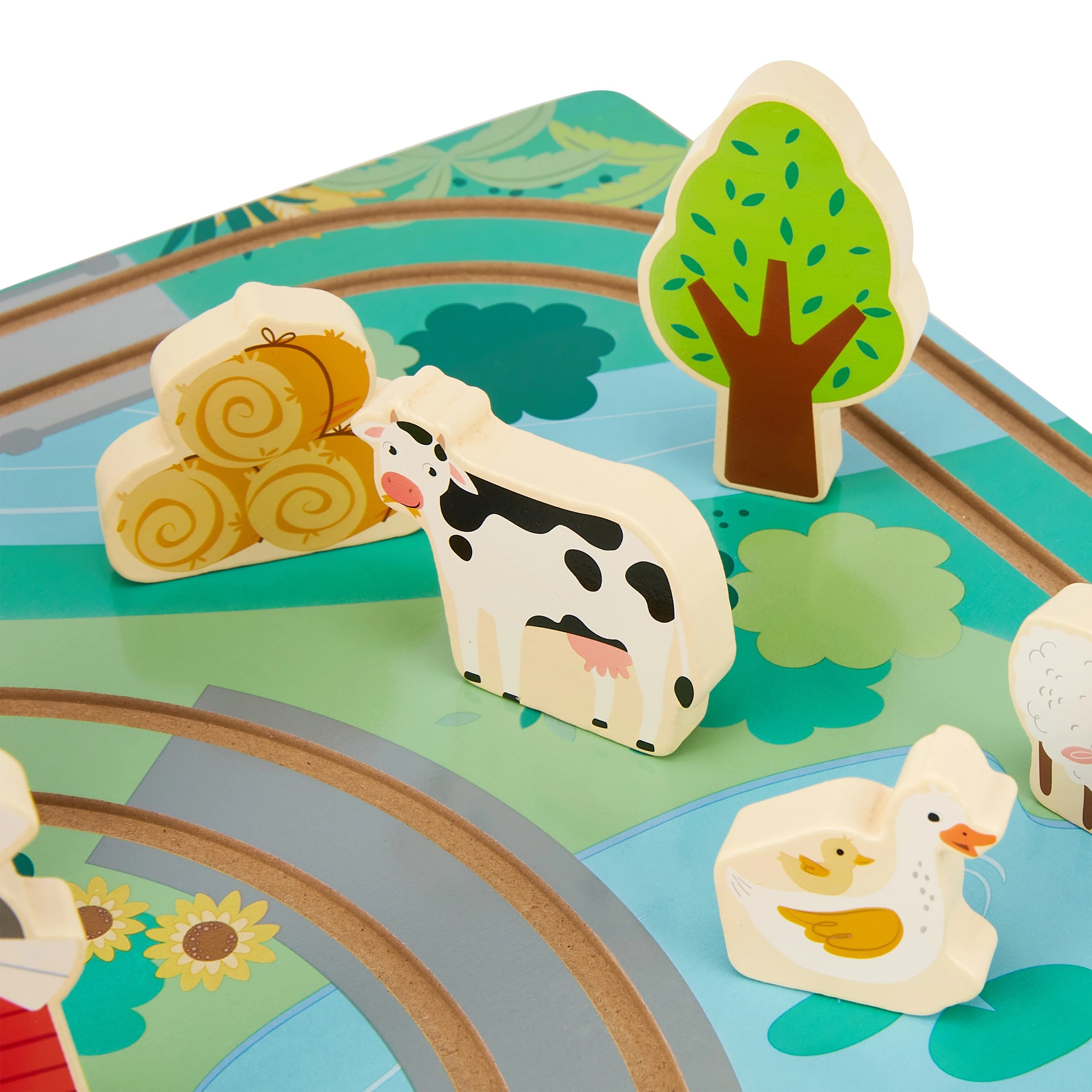 6 17 Piece Wooden Take Along Train Set, 6 of 8