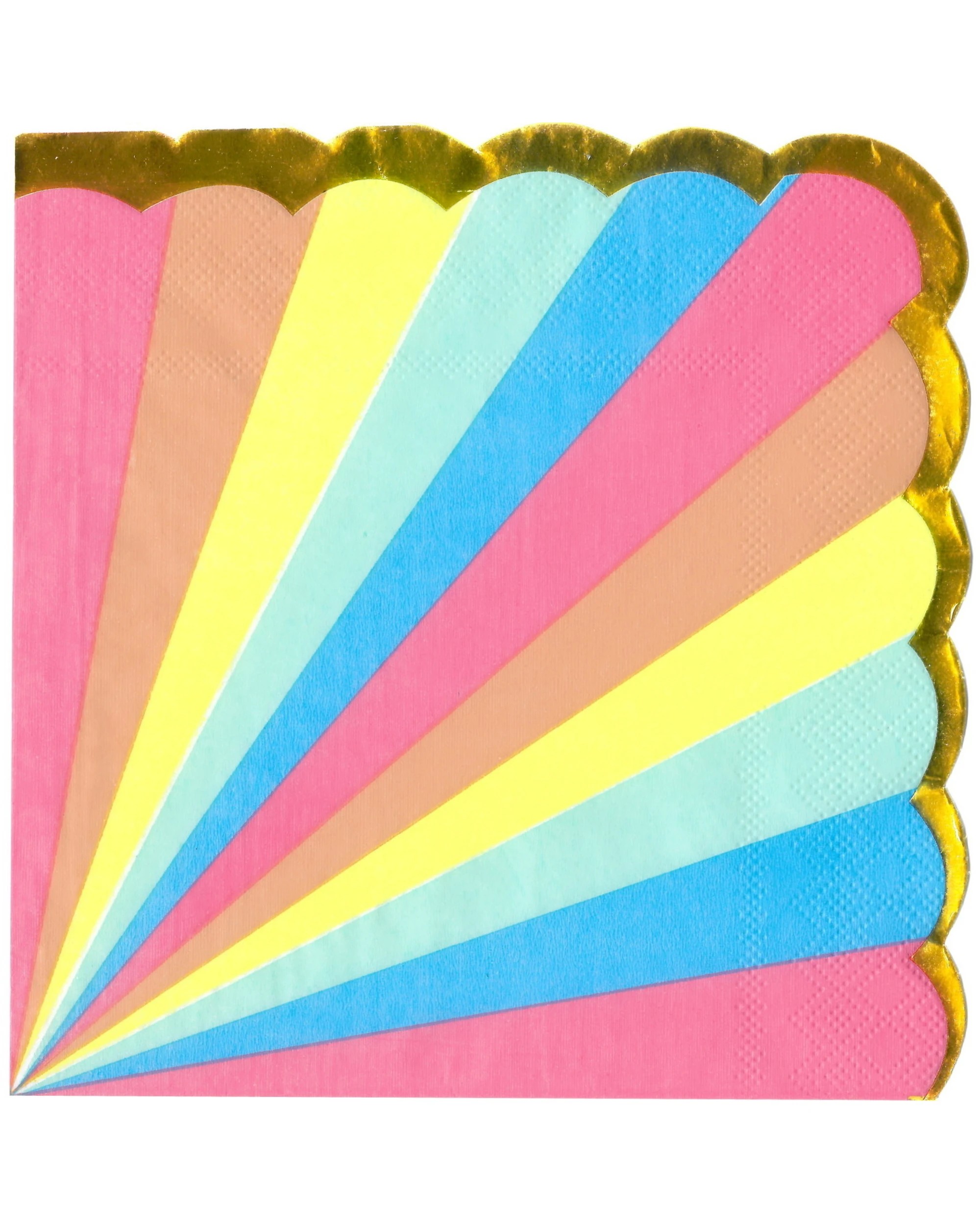 1 Party Maker Pastel Rainbow Candy Stripe Large Paper Napkins Serviettes Pack of 16 - Multi, 1 of 1