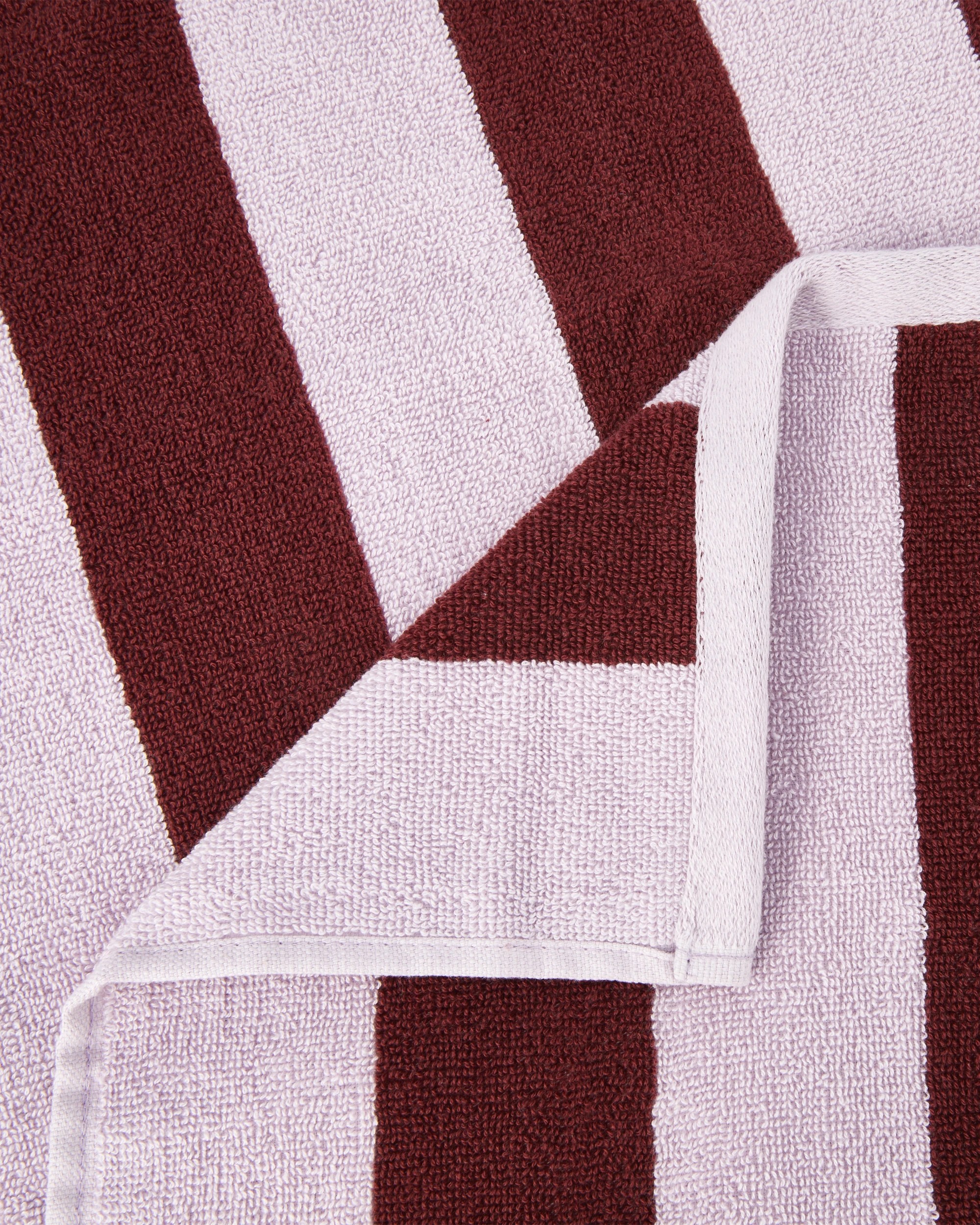 2 Stripe Cotton Hand Towel - Port, 2 of 5