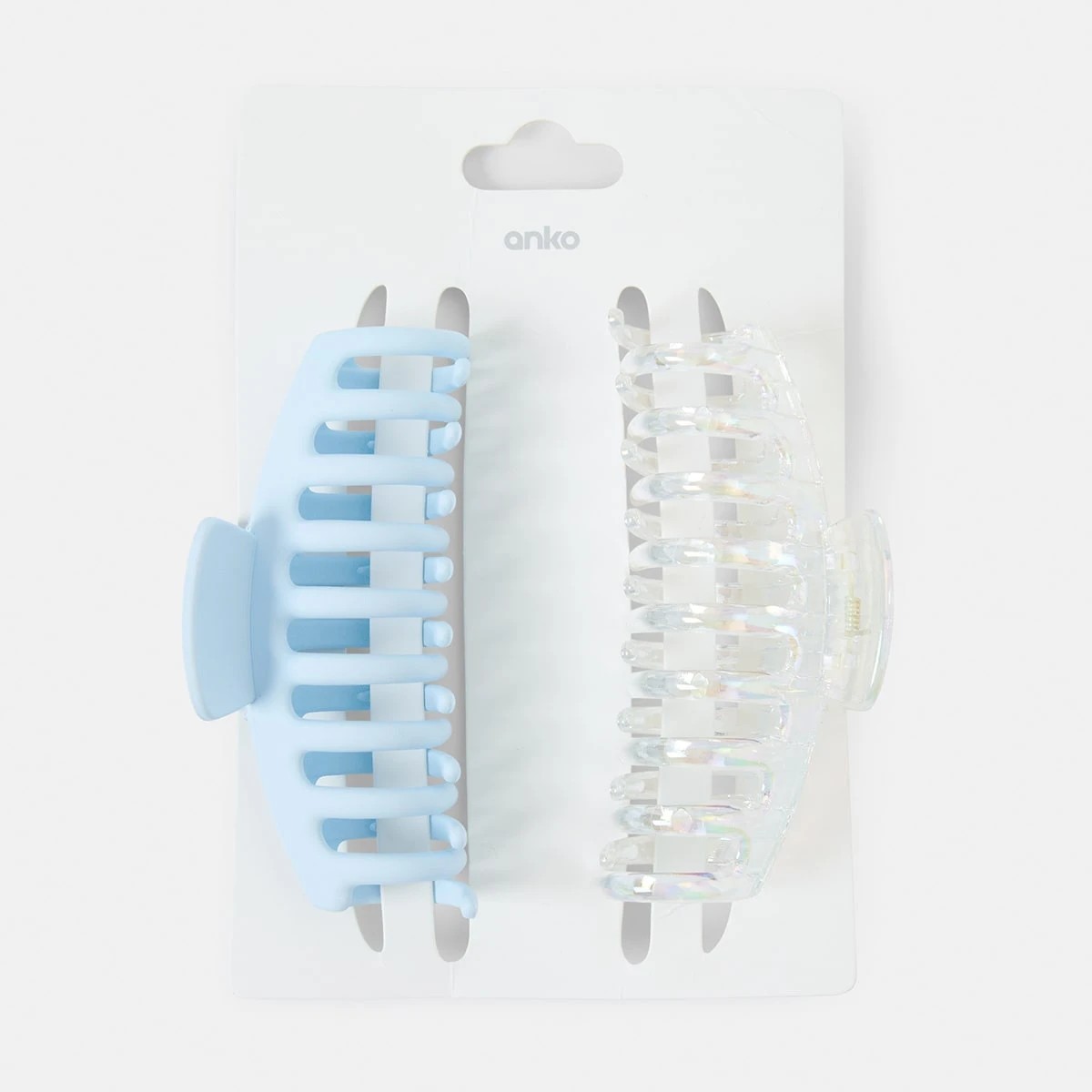 4 2 Pack Blue and Clear Barrel Claw Hair Clips, 4 of 4