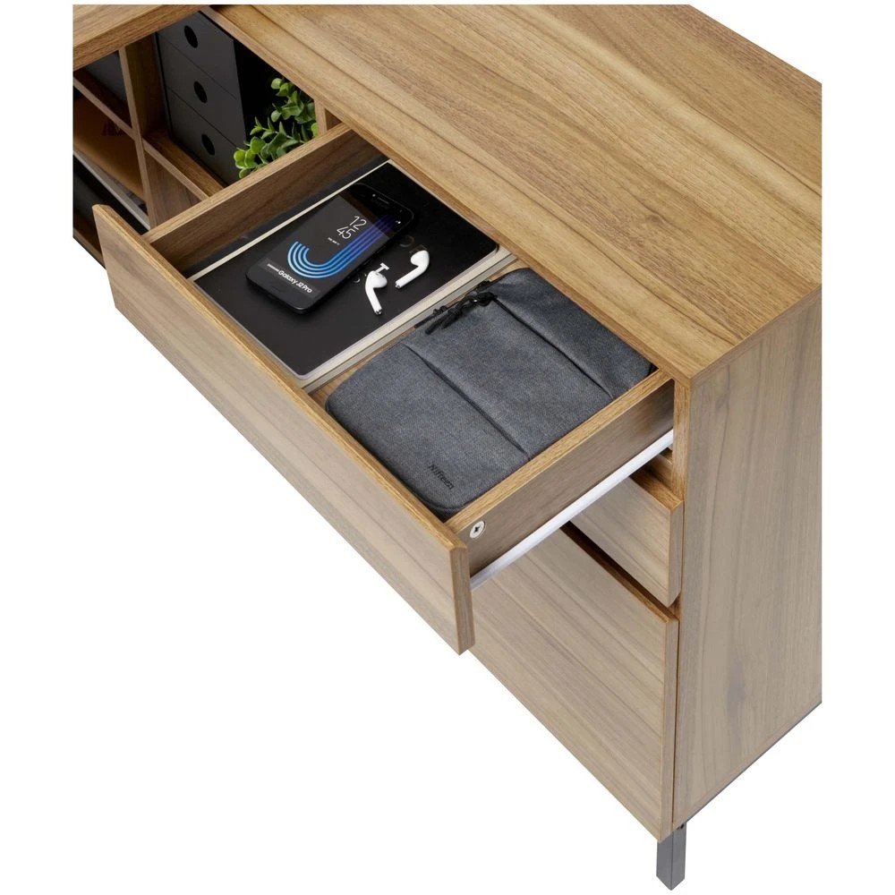 6 Stockholm 1200 x 1200mm Workstation Walnut Black Desks, Tables and Workstations, 6 of 10