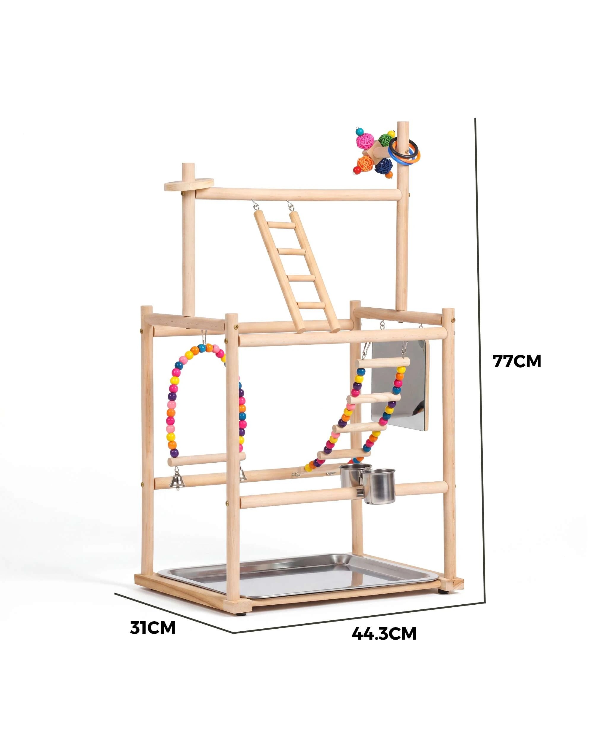 8 Advwin Bird Playground Natural Wood Parrot Playstand, 8 of 8