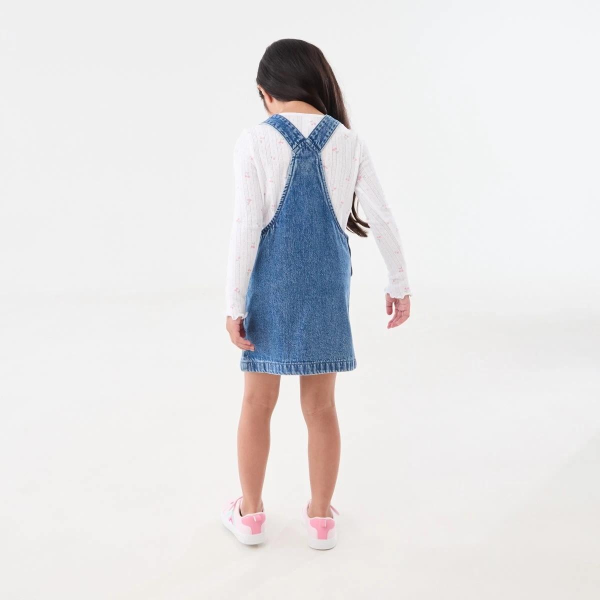 2 Pinafore Dress Set Denim Chry, 2 of 6