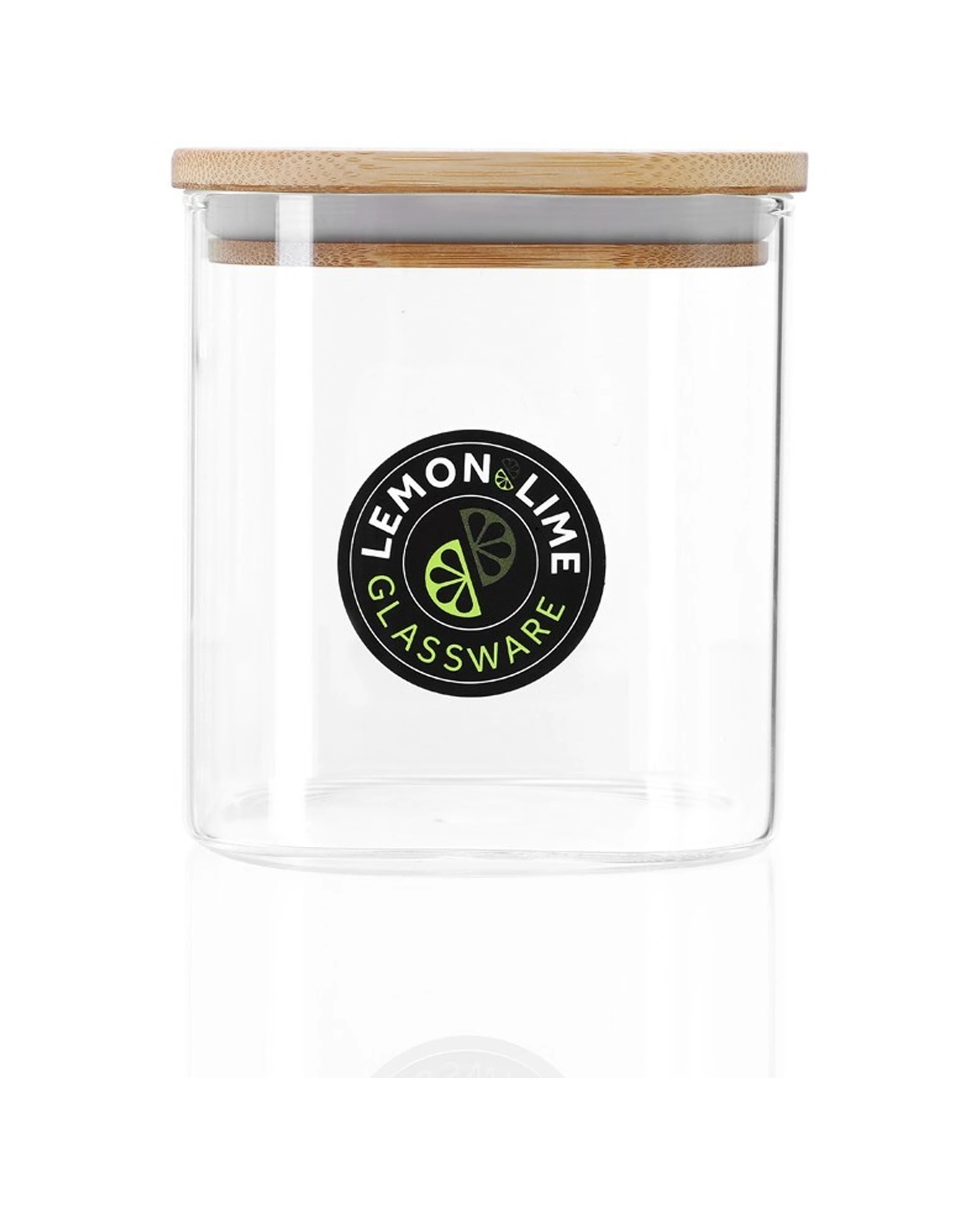 1 Lemon & Lime Camden Square Glass Jar 800ml Bamboo Lid Kitchen Storage Container
 - Natural, 1 of 6