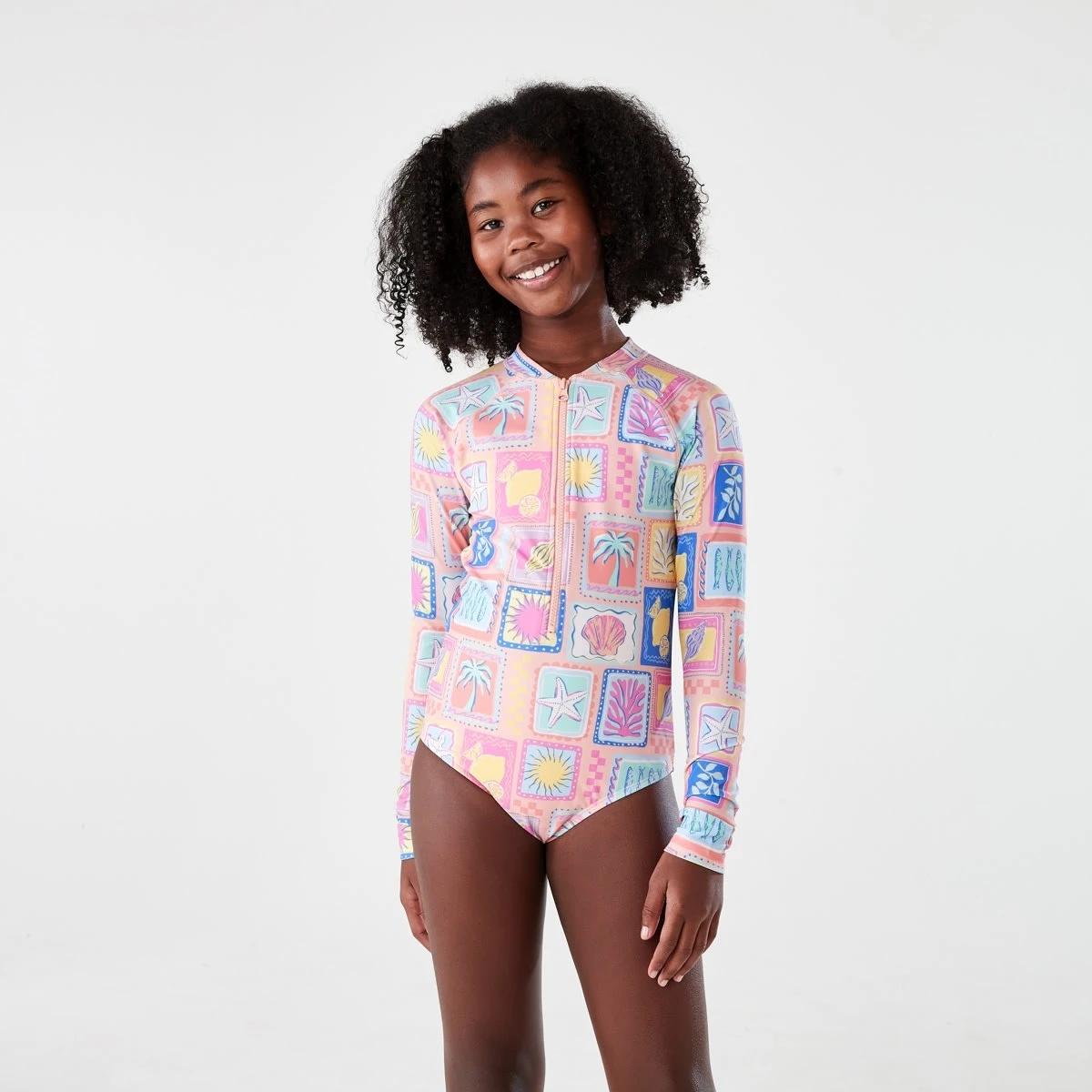 1 Long Sleeve Swimsuit COASTAL CHARM BLUSHING ROSE, 1 of 7