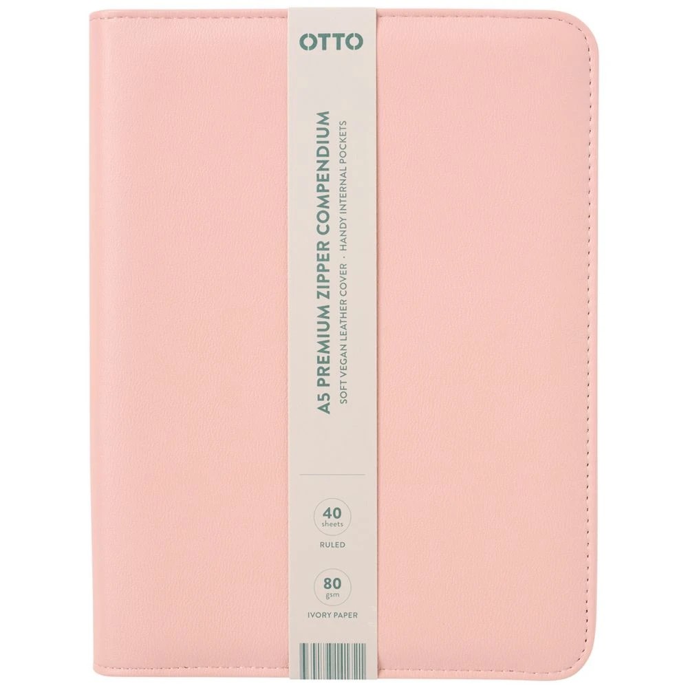 1 Otto A5 Zipper Compendium Pink, 1 of 3
