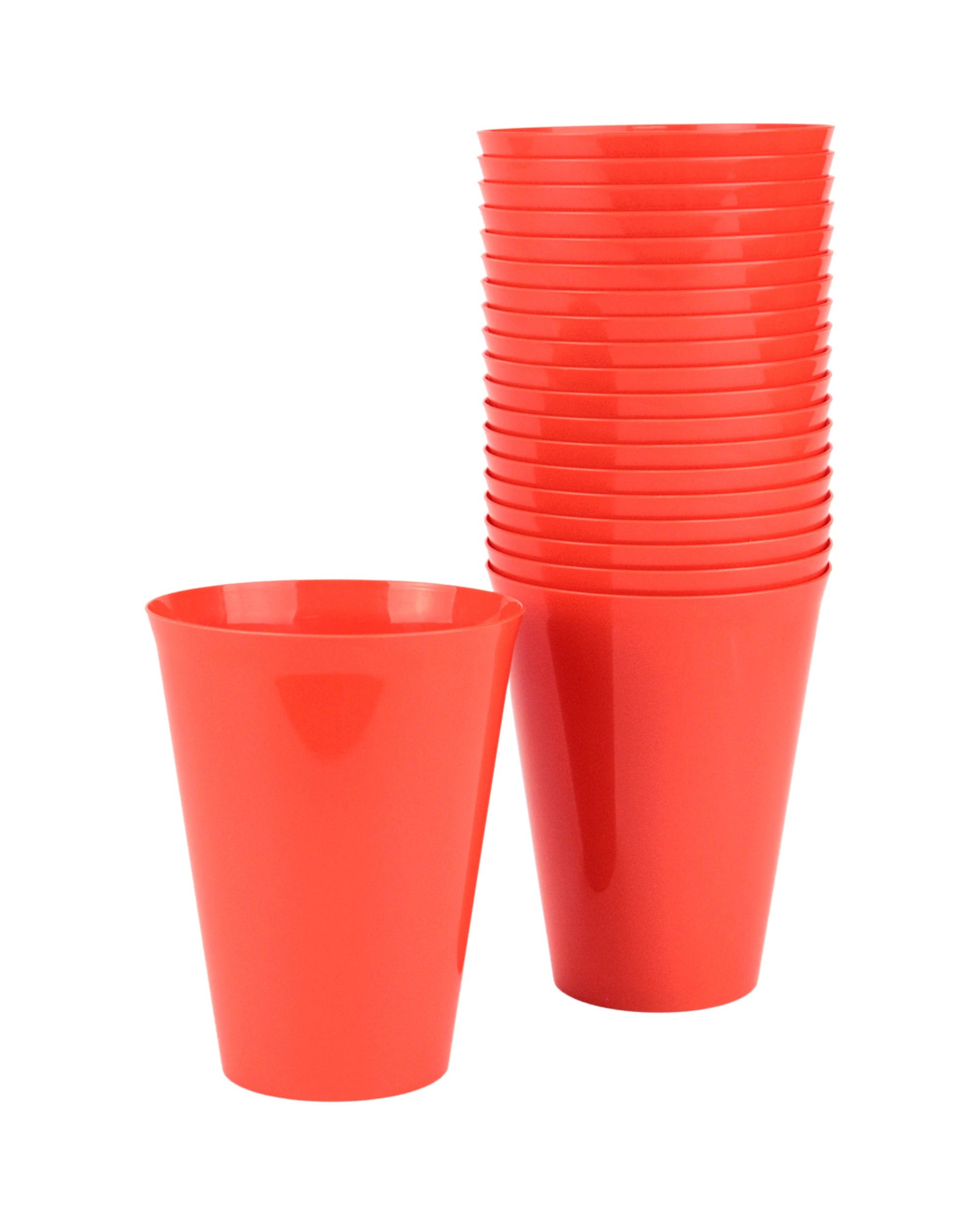 1 Alpen Plastic Reusable Cups 285ml Pack of 20 - Orange, 1 of 3