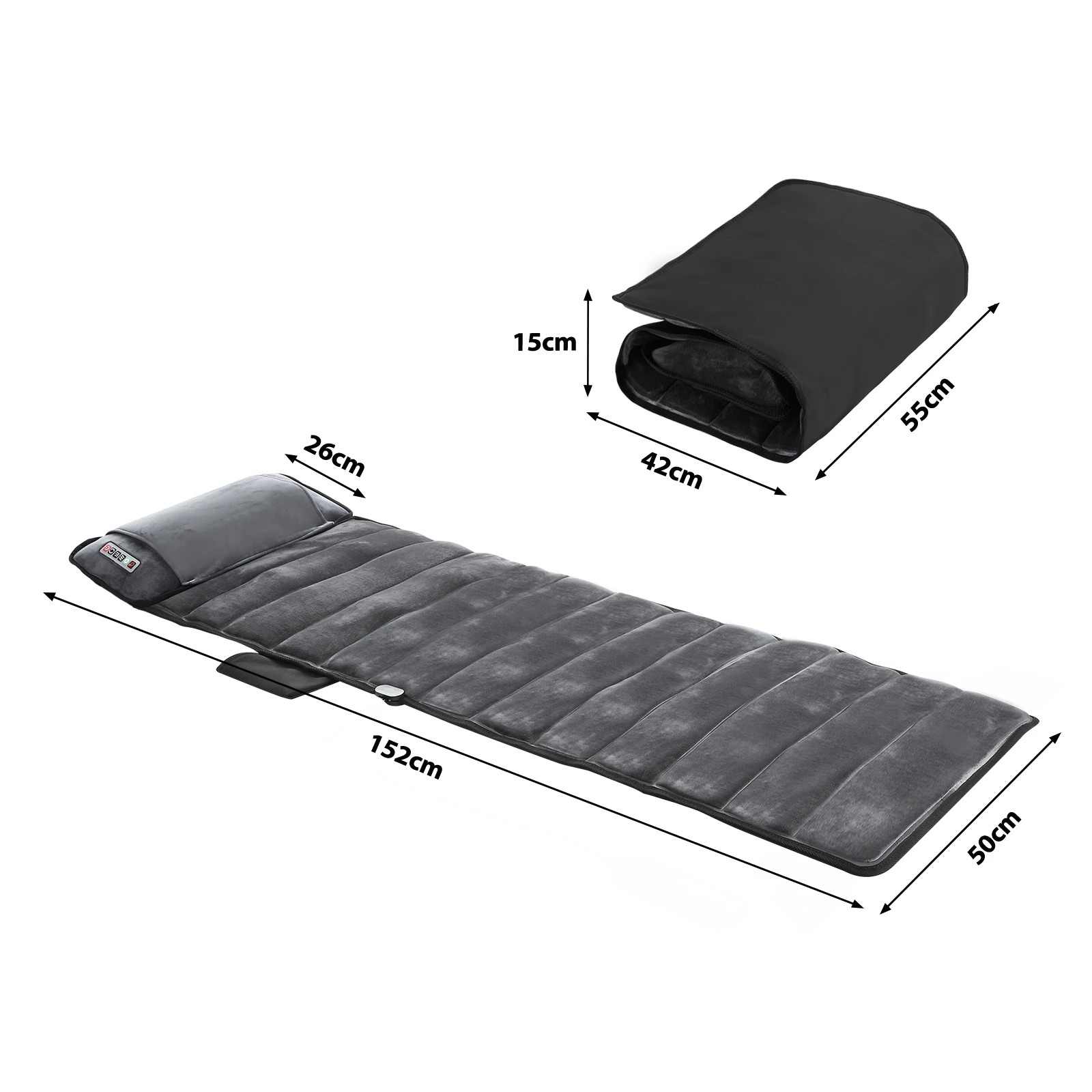 1 HOMASA Heated Massage Mat Full Body Vibration Electric Heating Pad Shiatsu Neck Shoulder Leg Massager 10 Motors, 1 of 4