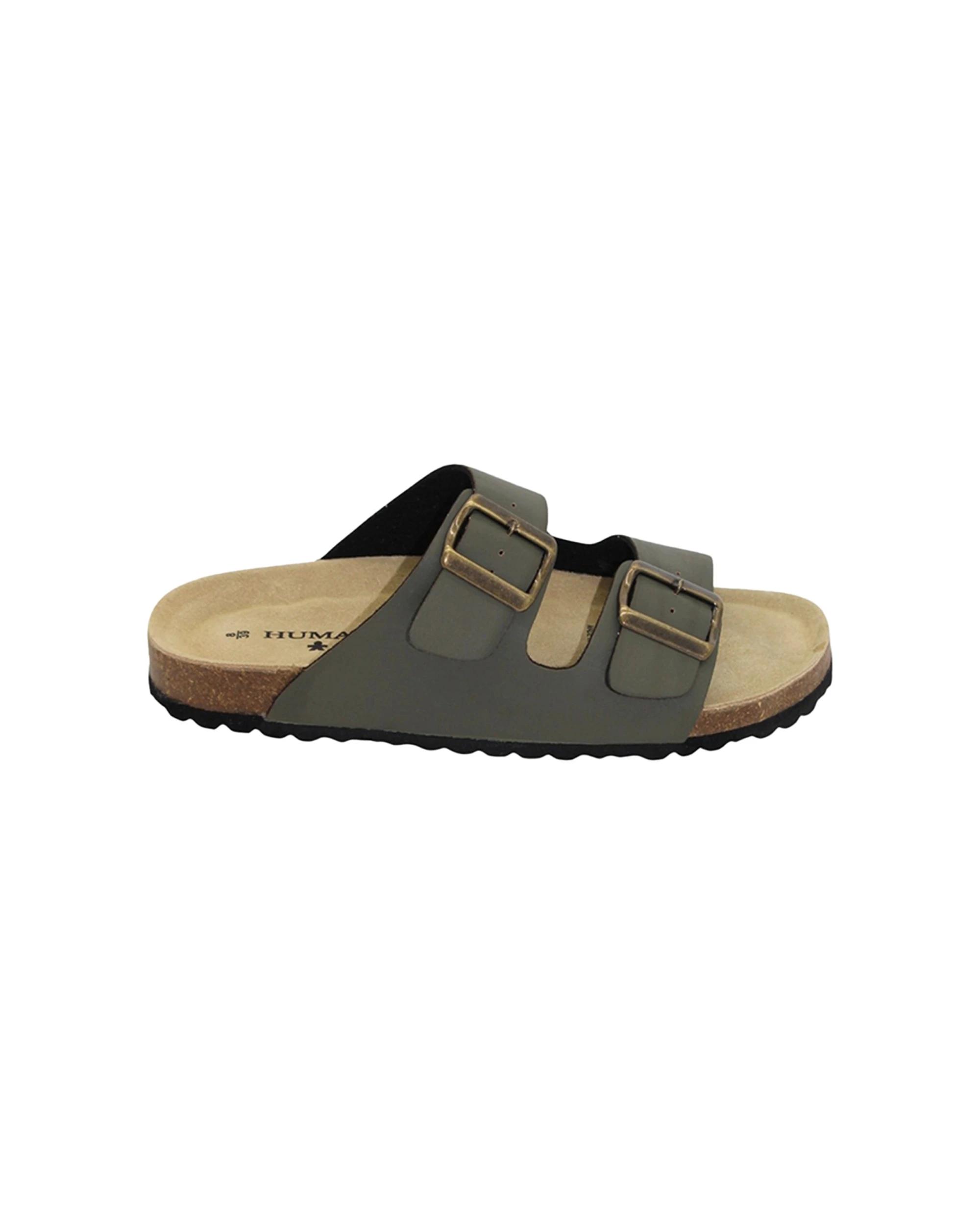 1 Human Shoes Ibiza Women's Slip On Sandals Double Buckle Ocelot VINTAGE GREEN, 1 of 7