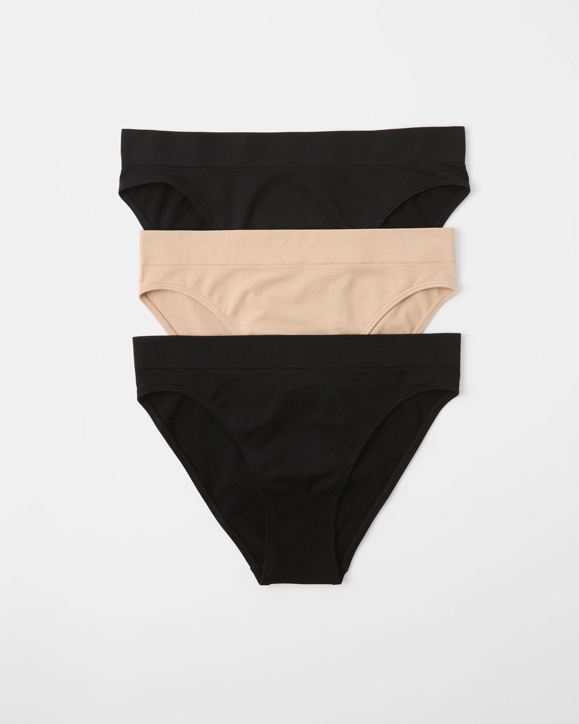 1 3 Pack Seamfree Bikini Briefs Blk Lf Blk, 1 of 6