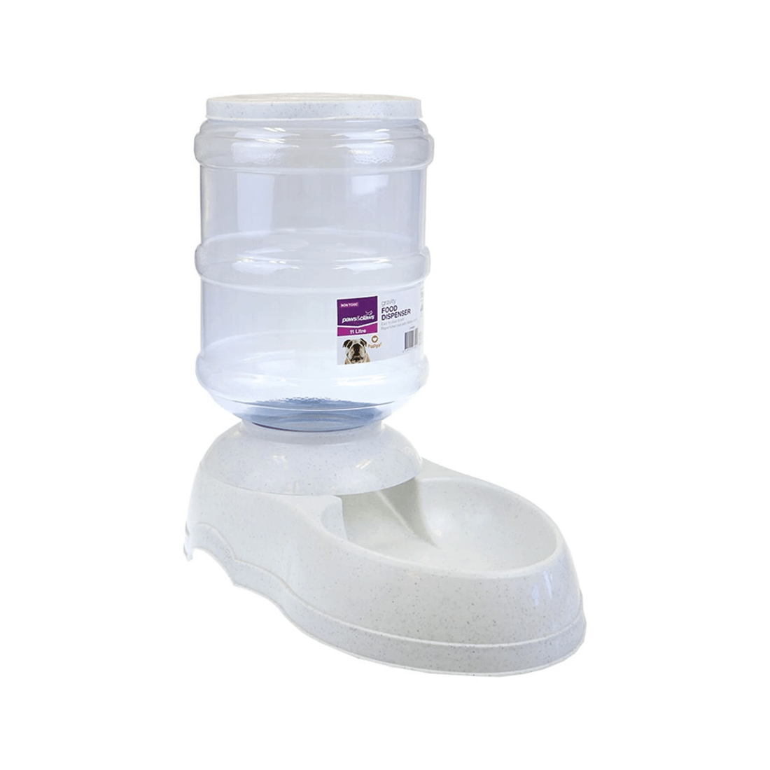 1 Paws And Claws 11l Gravity Pet Food Dispenser White Automatic Refill Feeder
 - White, 1 of 4