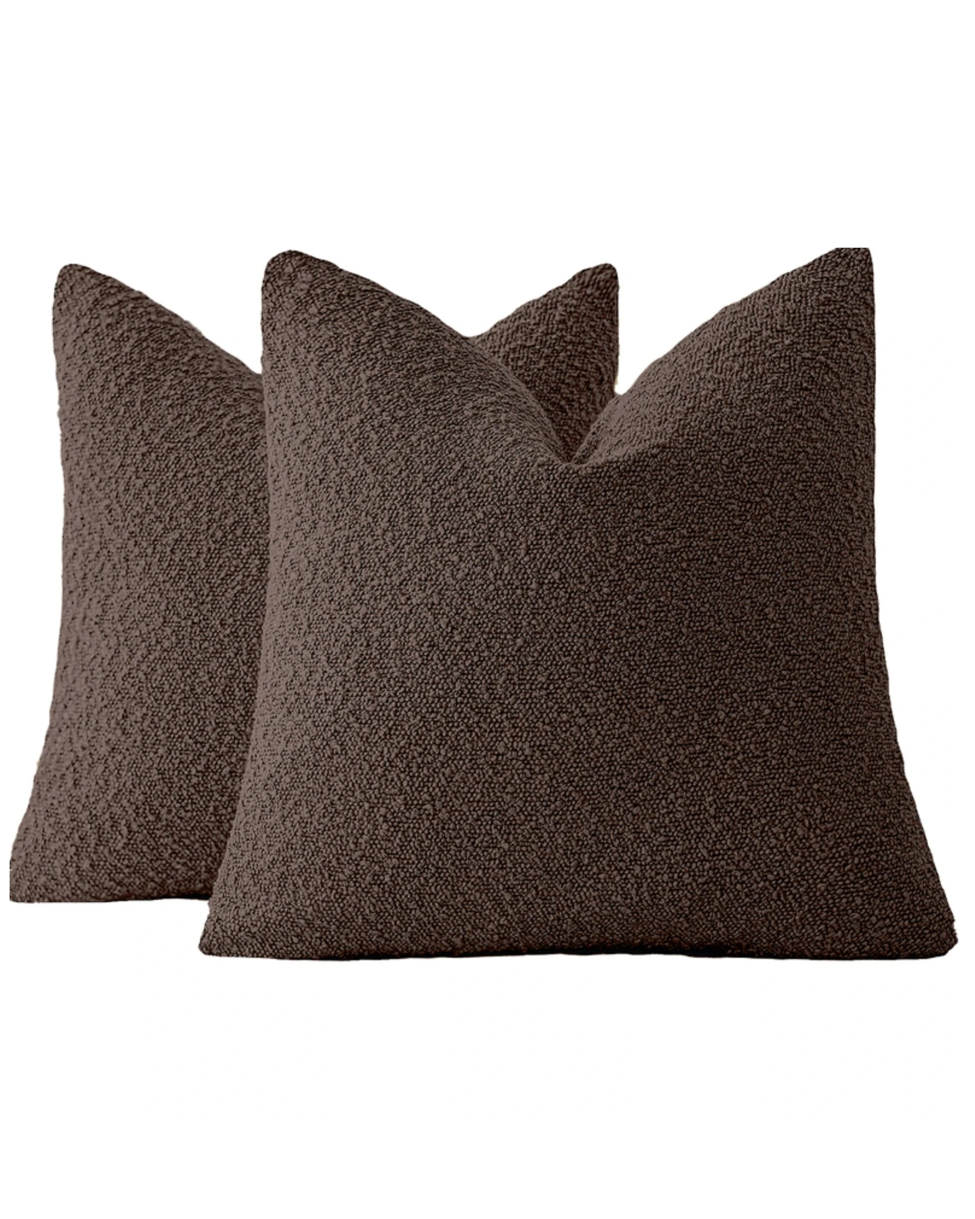 2 Gioia Casa 2-Pack Bouclé Cushion Covers 45x45cm - Brown, 2 of 4
