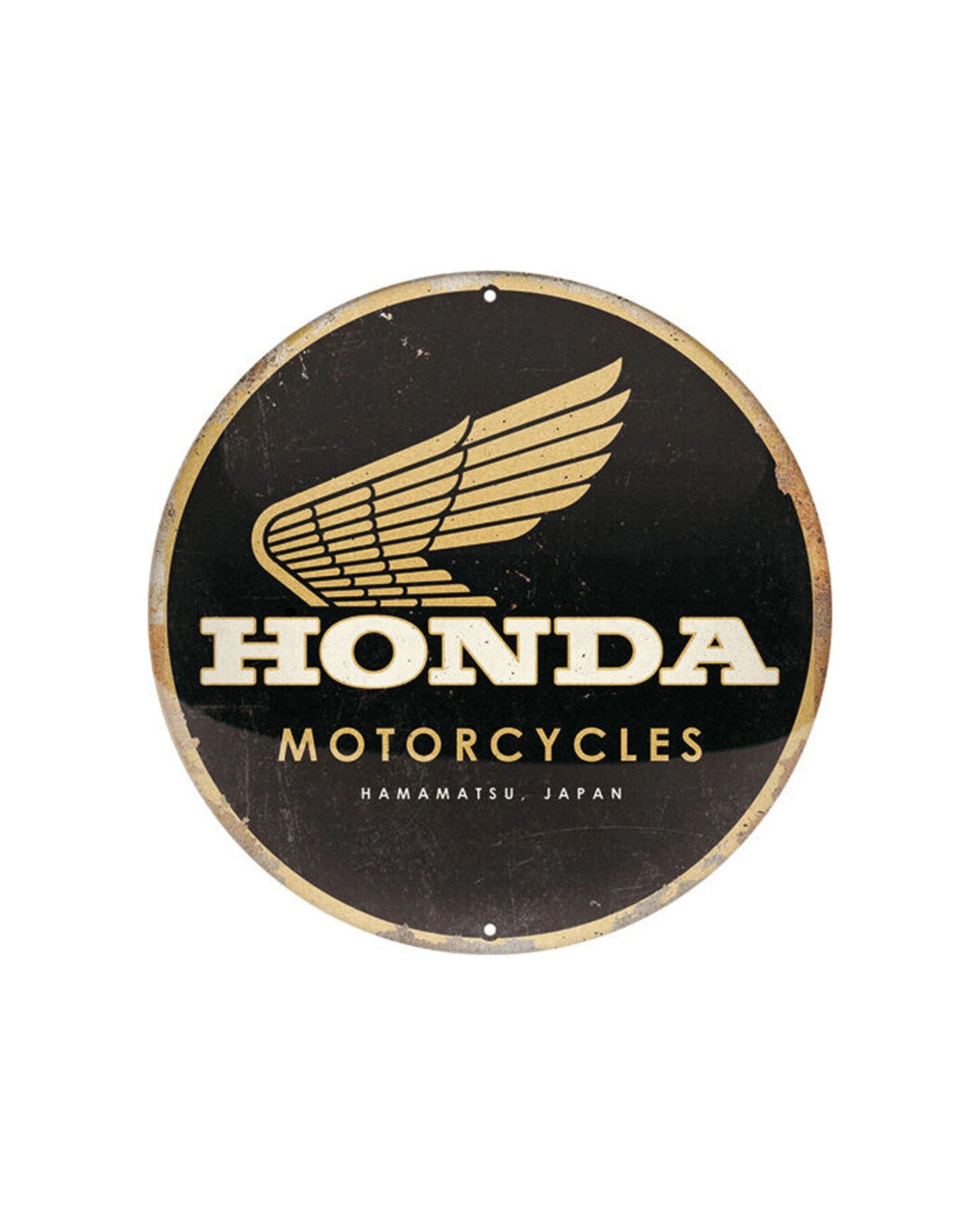 1 Nostalgic-Art 35cm Round Honda Motorcycles Metal Decorative Sign - Multi, 1 of 1