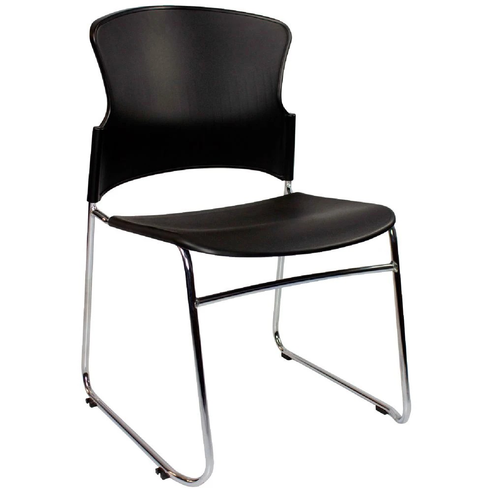 1 Steelco Adam Stacking Chair Black Visitor Chairs and Stools, 1 of 5