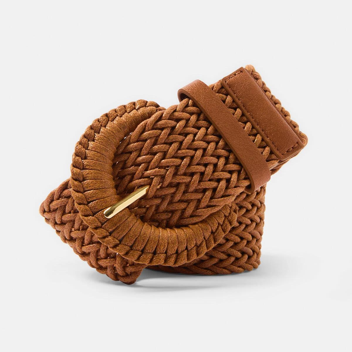 1 Woven D Belt Tan, 1 of 3