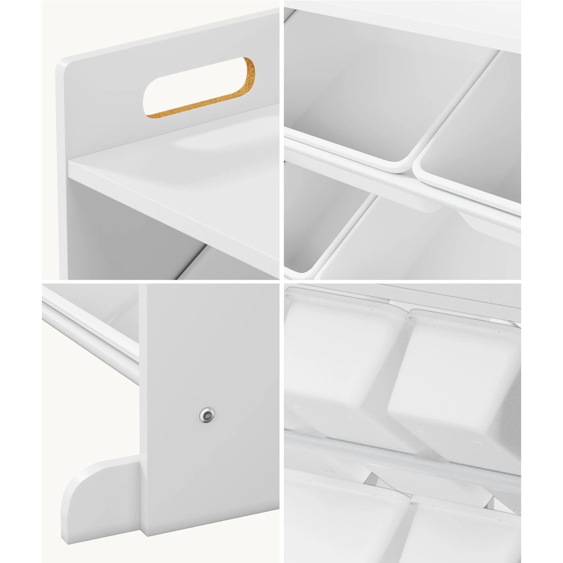 4 Oikiture 9 Bins Kids Toy Box Bookshelf Storage Organiser Display Shelf - White, 4 of 9