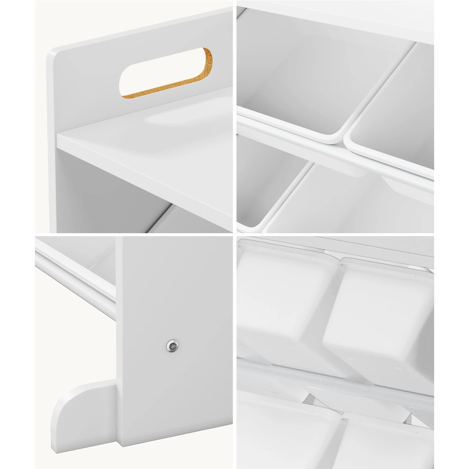 4 Oikiture 9 Bins Kids Toy Box Bookshelf Storage Organiser Display Shelf - White, 4 of 9