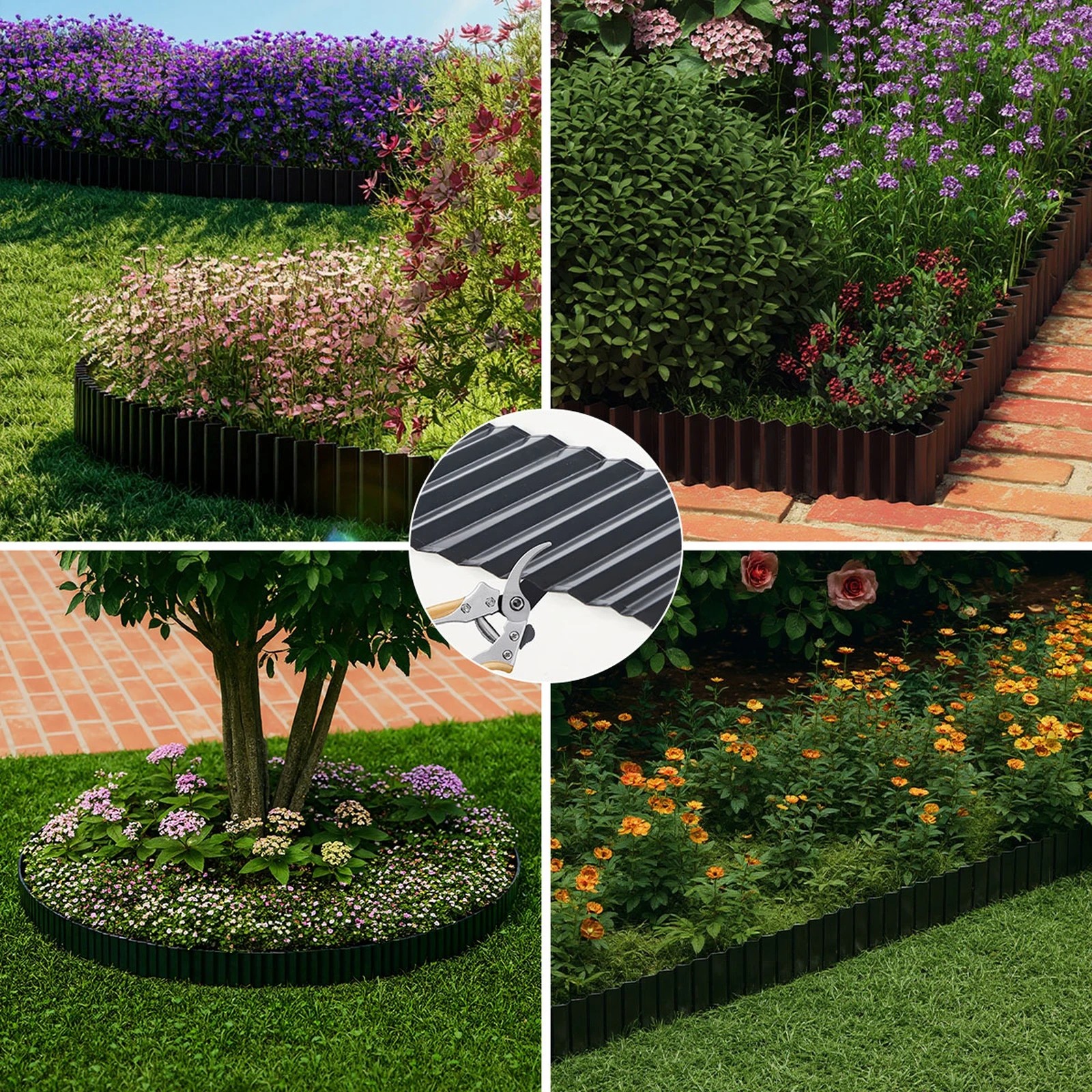 5 Livsip Garden Edging 20mx15cm Landscape Lawn Edge Border DIY Fence Steel - Black, 5 of 9