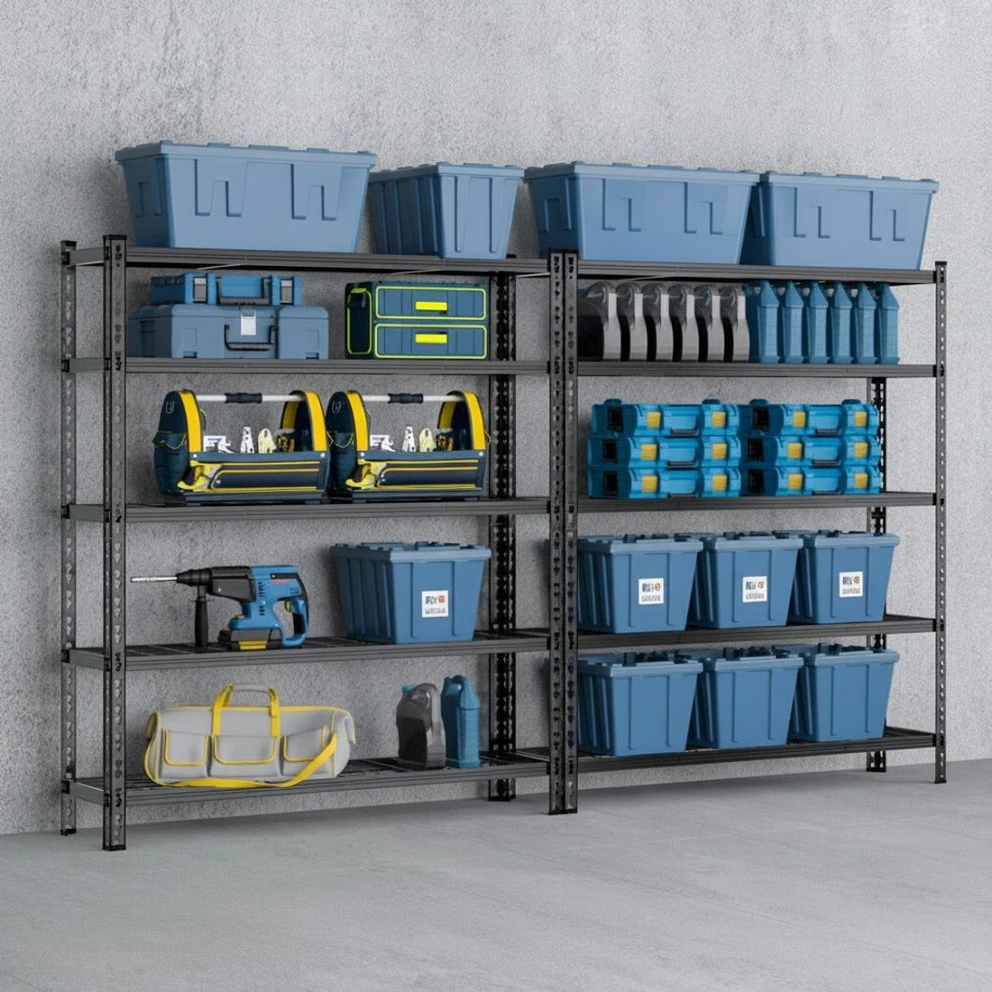 4 1.8MX2.4M Giantz Garage Shelving Warehouse Rack - Black, 4 of 6