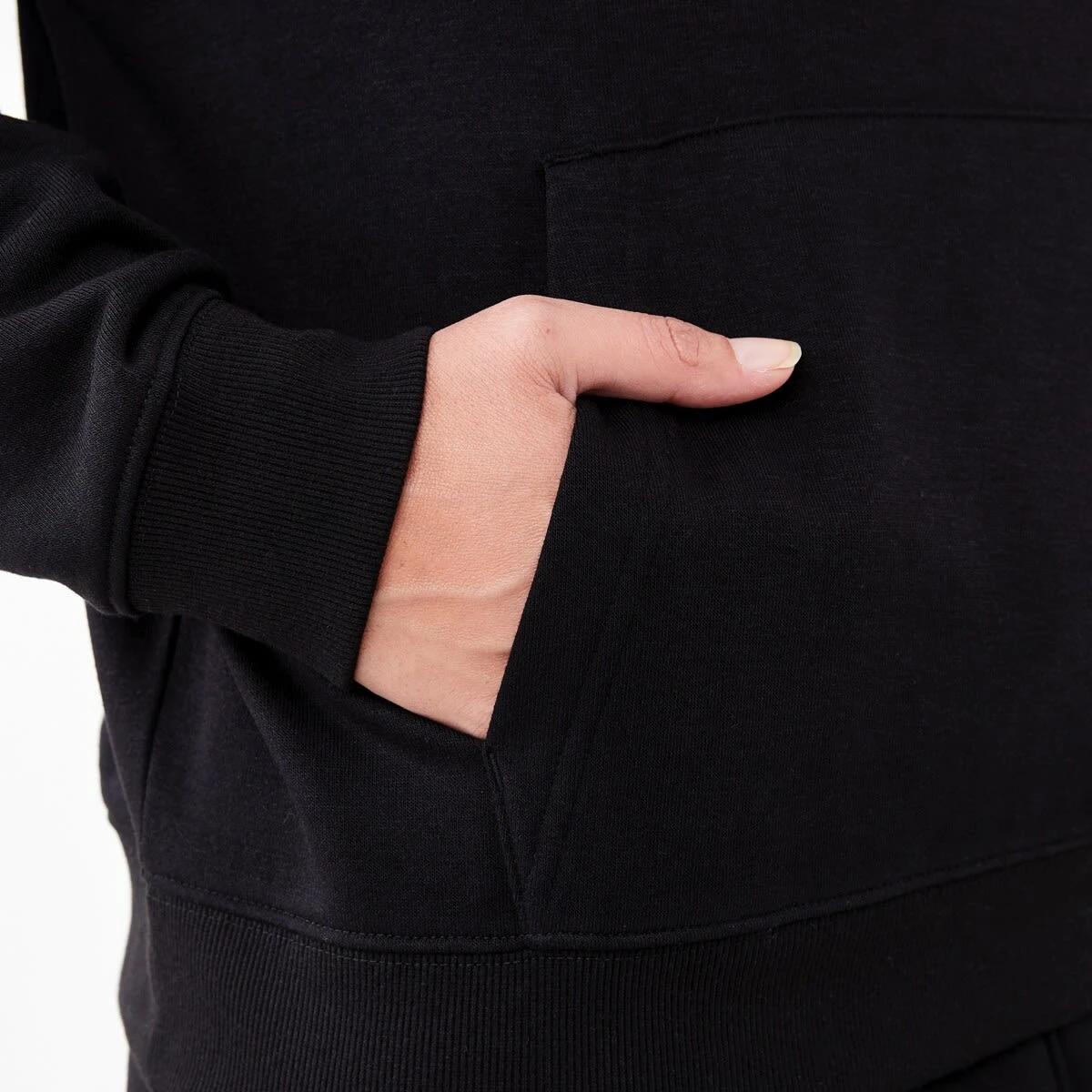6 Active Womens Core Pop Over Hoodie BLACK, 6 of 6