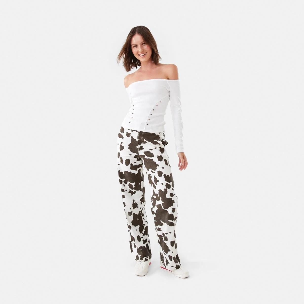2 Long Sleeve Stud Detail Top Snw White, 2 of 7