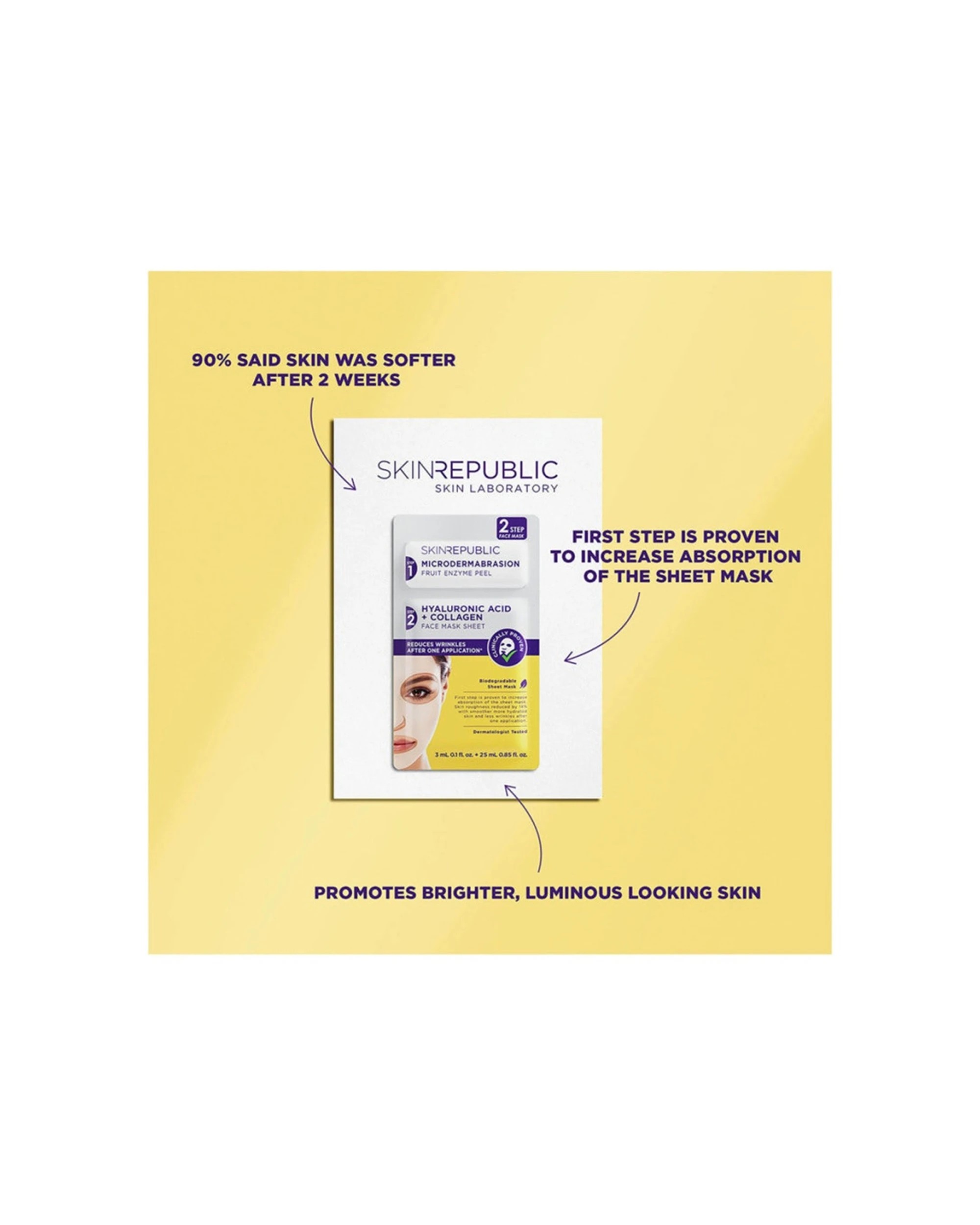 3 Skin Republic Hyaluronic Acid + Collagen Face Mask - Clear, 3 of 5