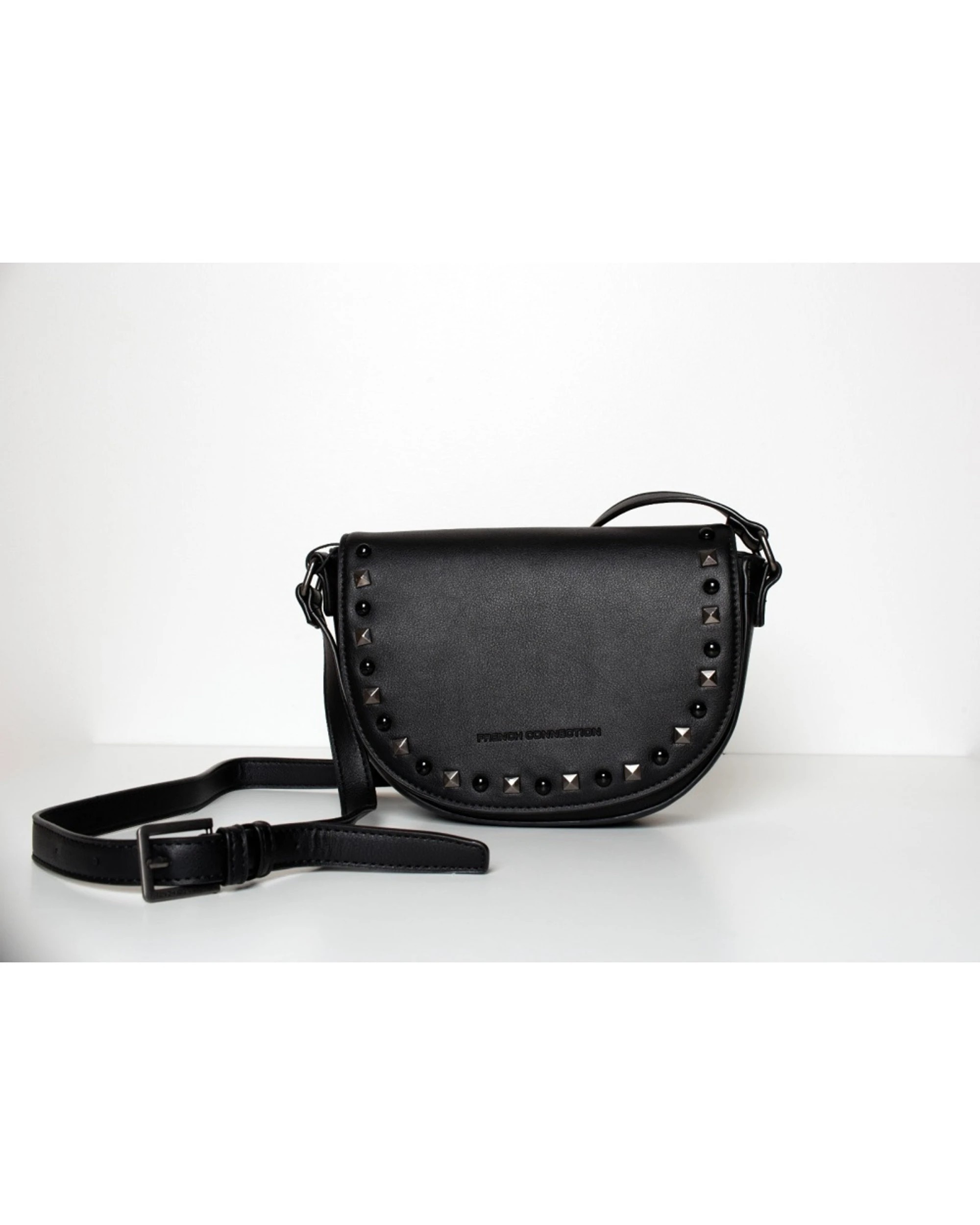 2 French Connection Cordelia Flat Top Crossbody Bag Vegan Leather - Black, 2 of 3
