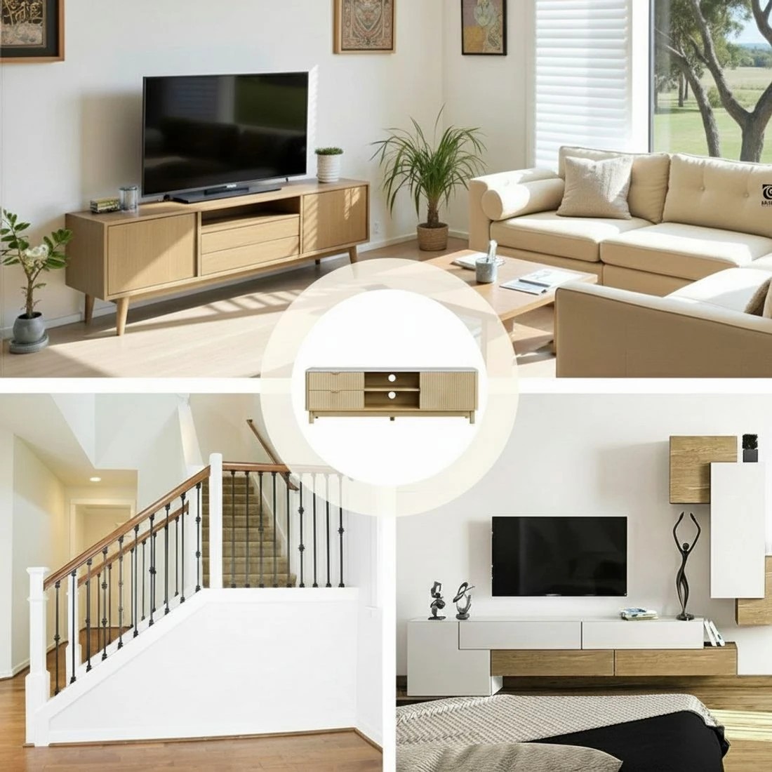 10 Artiss TV Unit Entertainment Unit Storage Drawer Shelf 150cm
 - brown, 10 of 10