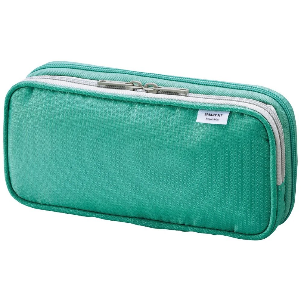 1 Smart Fit Twin Zip Pencil Case Large Green, 1 of 8