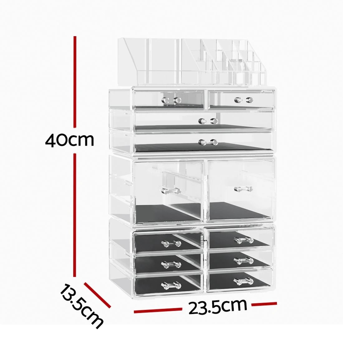 2 Embellir Makeup Organizer Acrylic Cosmetic Organizer Storage Box Jewellery Holder - Natural, 2 of 7