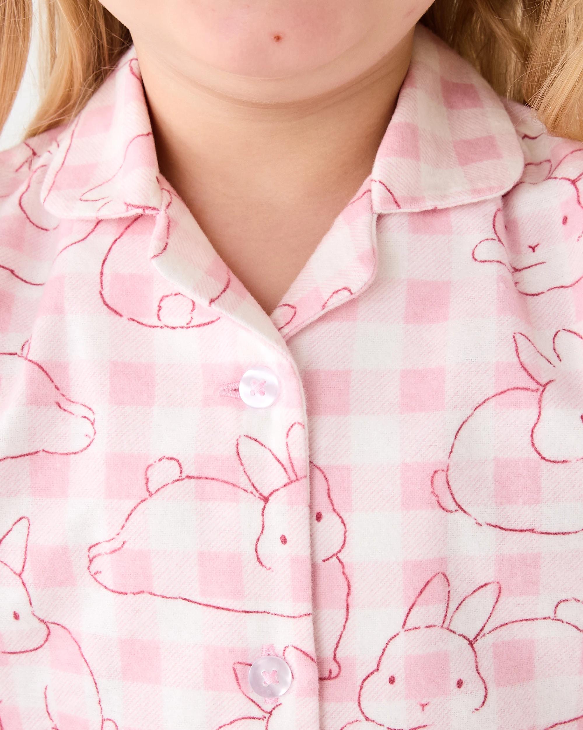 3 Flannel Pyjama Set Pnk Buny, 3 of 8