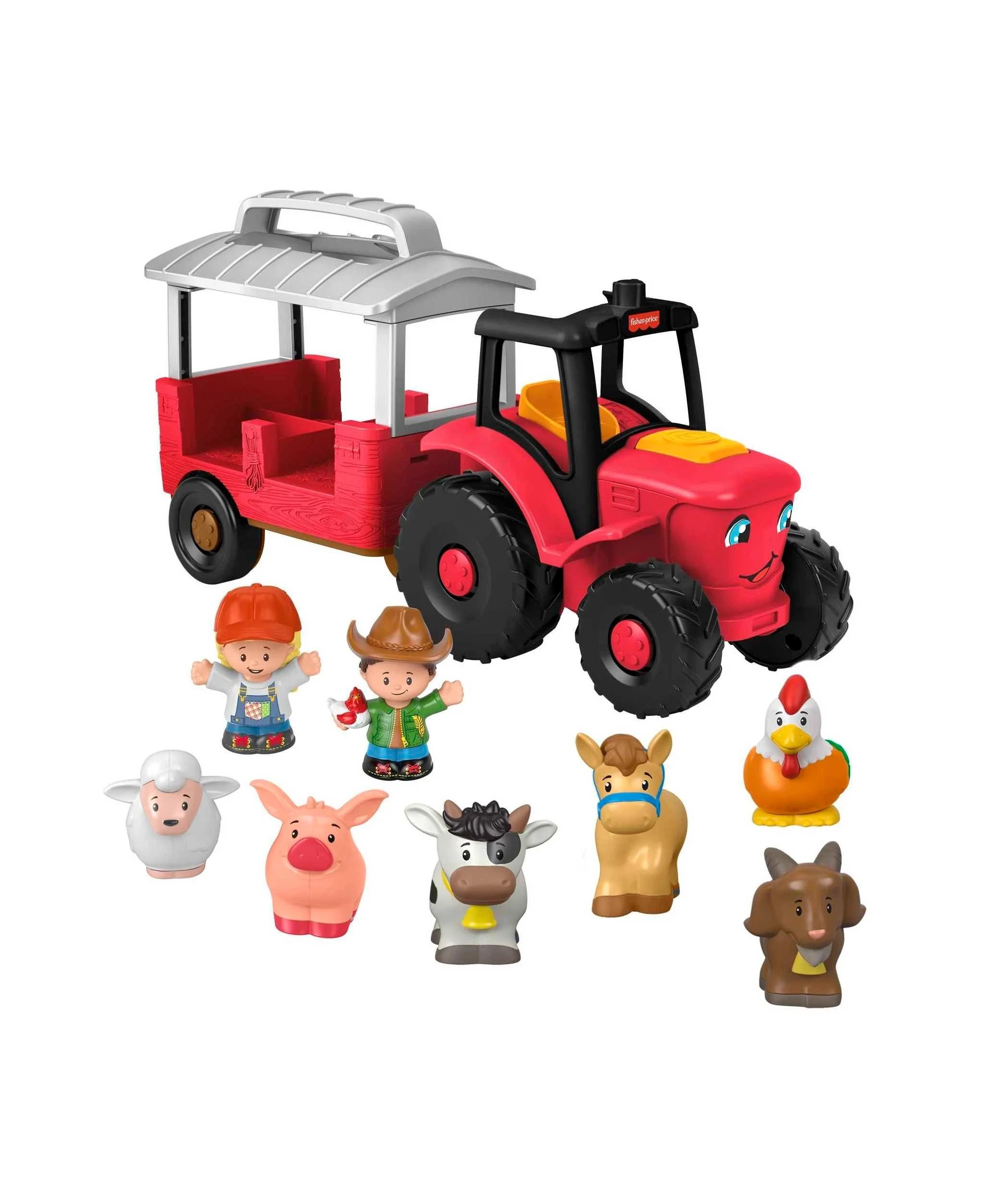 2 Fisher Price Mattel Little People Caring for Animals Tractor Gift Set Musical Farm Truck - Multi, 2 of 6