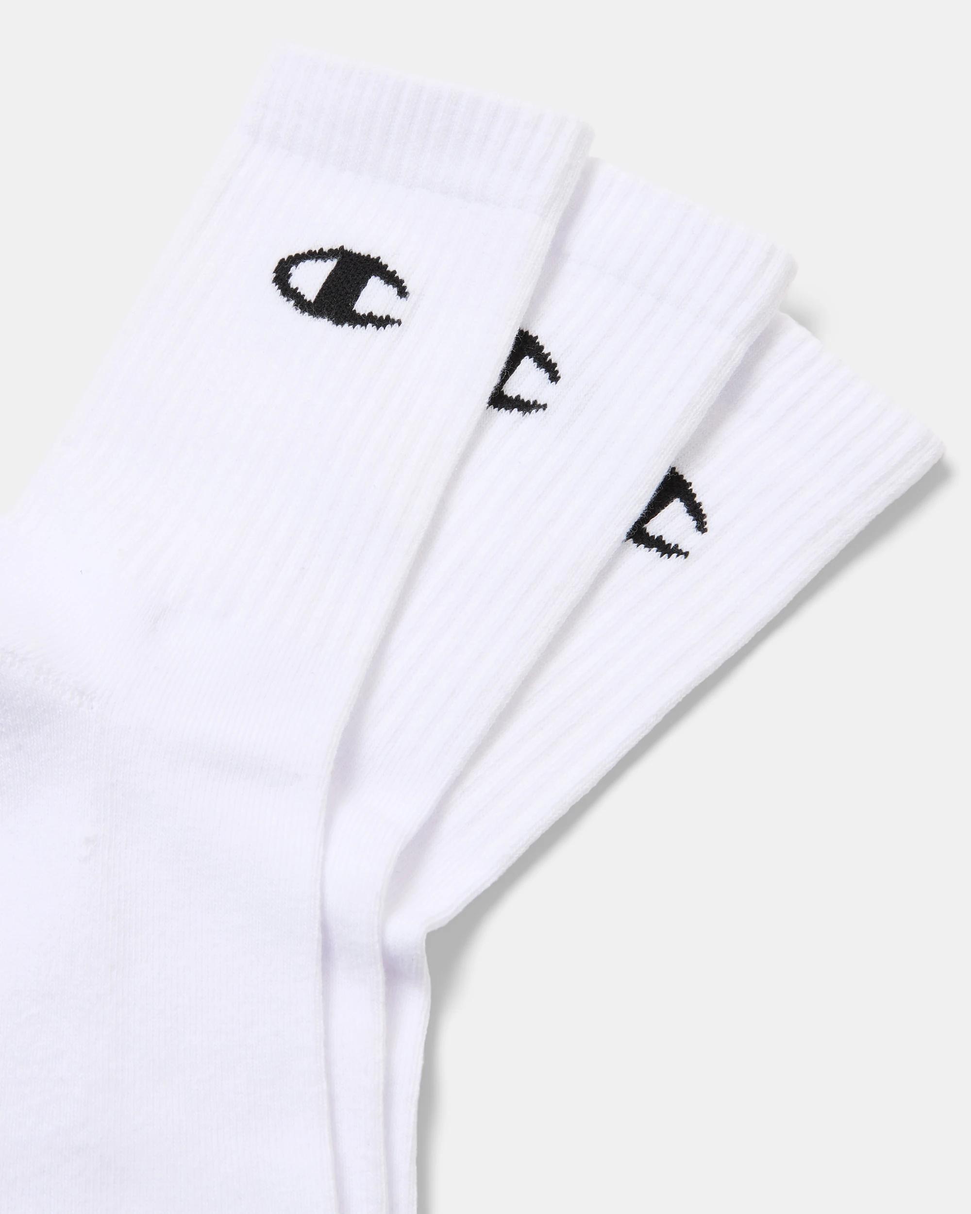 2 3 Pack Champion Script License Crew Socks White, 2 of 3