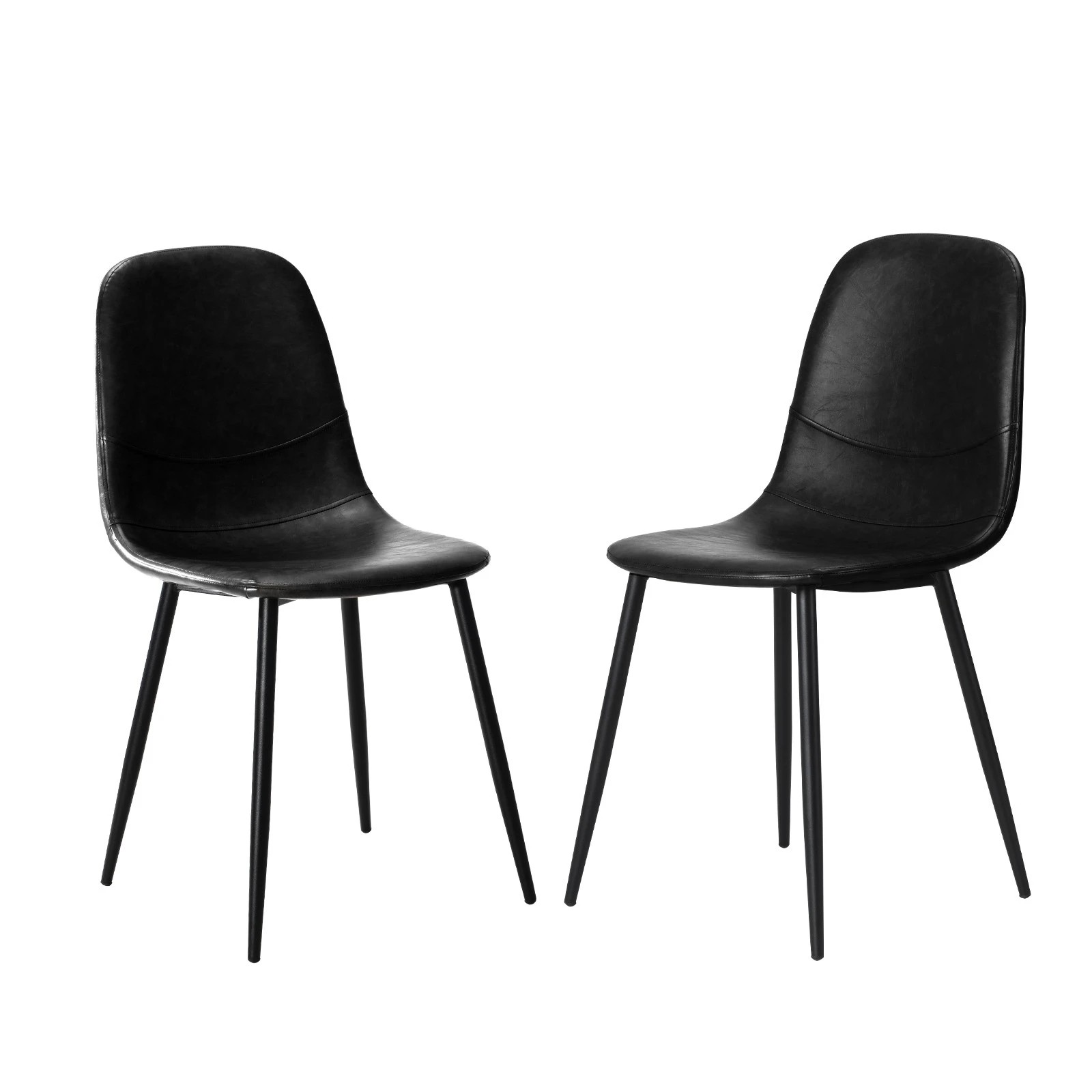 1 Oikiture 2x Dining Chairs Kitchen Accent Chair Lounge Room Pu Leather
 - Black, 1 of 10