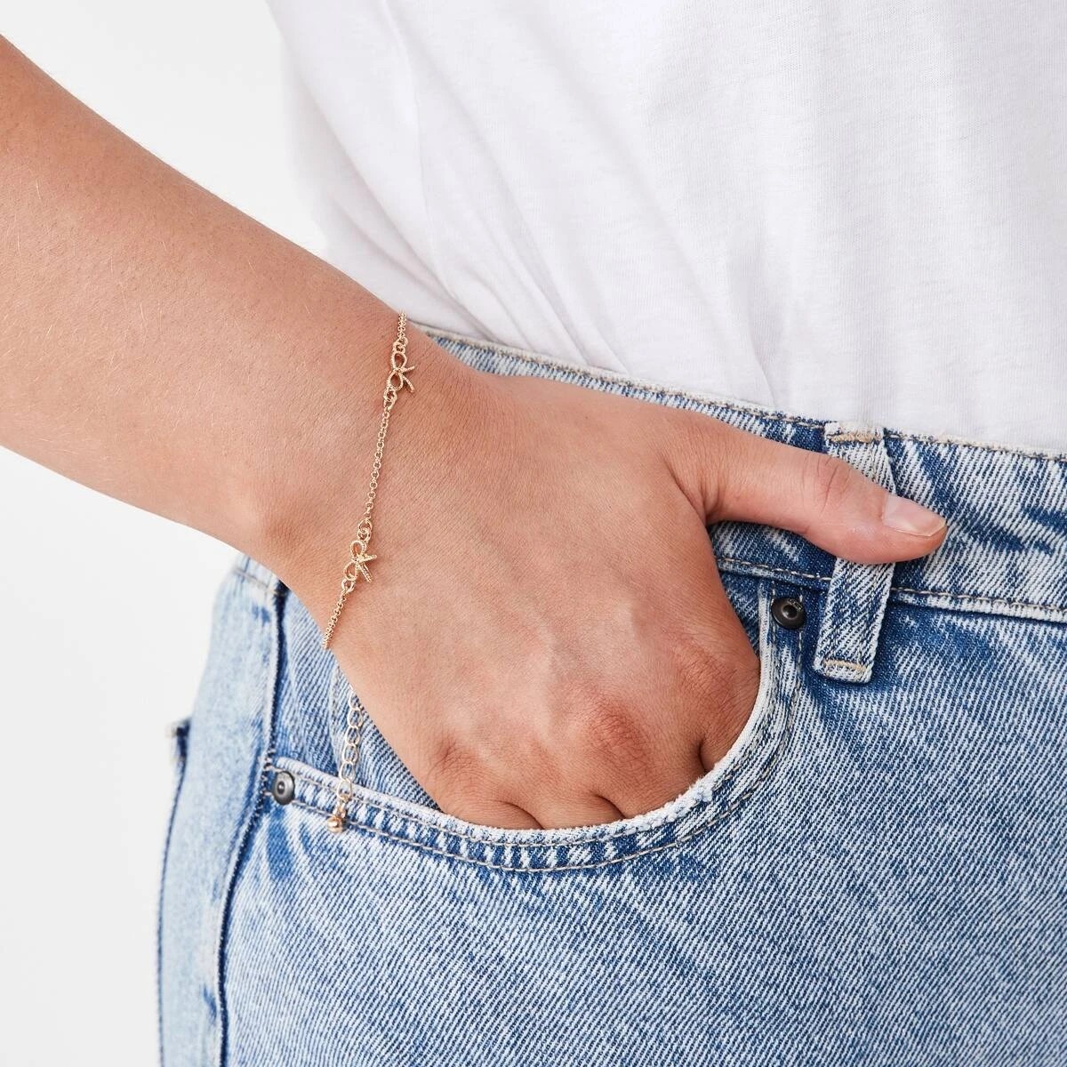 6 4 Pack Bow Bracelets - Gold Tone, 6 of 7