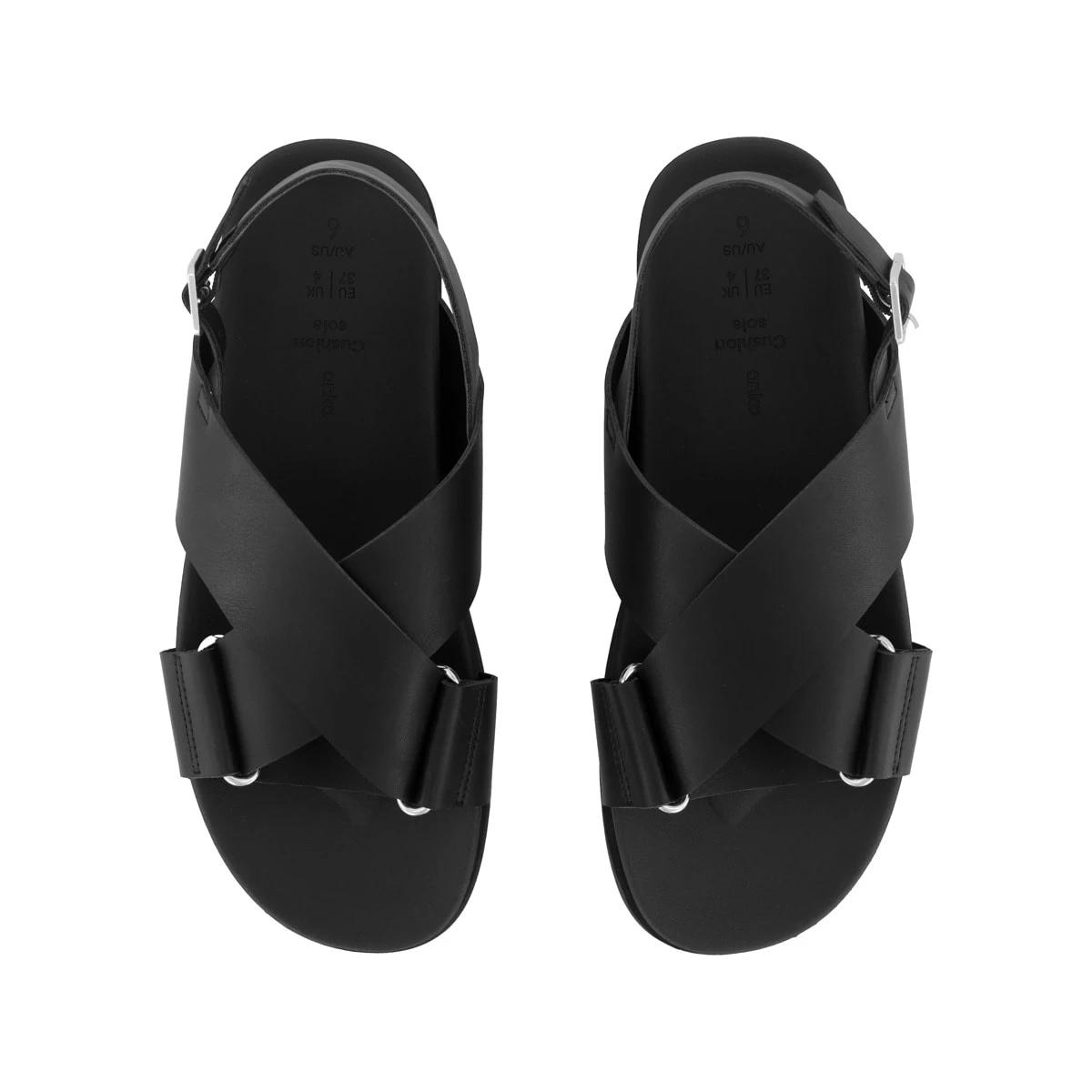 3 Crossover Comfort Sandals BLACK, 3 of 3