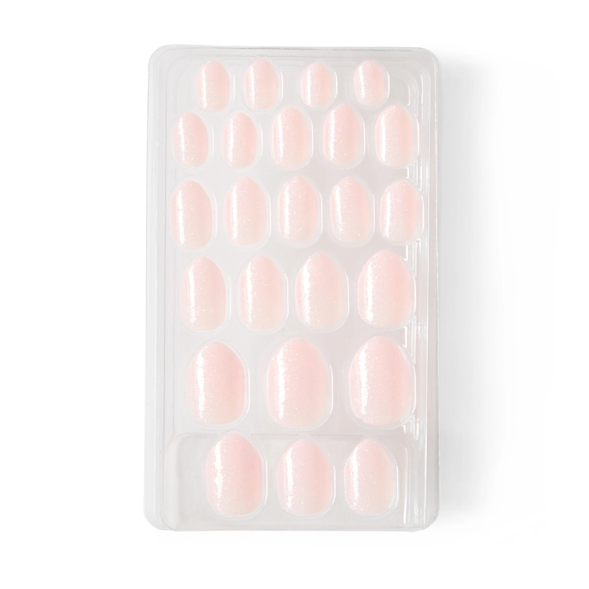 4 OXX Junior 24 Pack Pre-Glued Stick-On Nails - Shimmer, Pink and White, 4 of 5