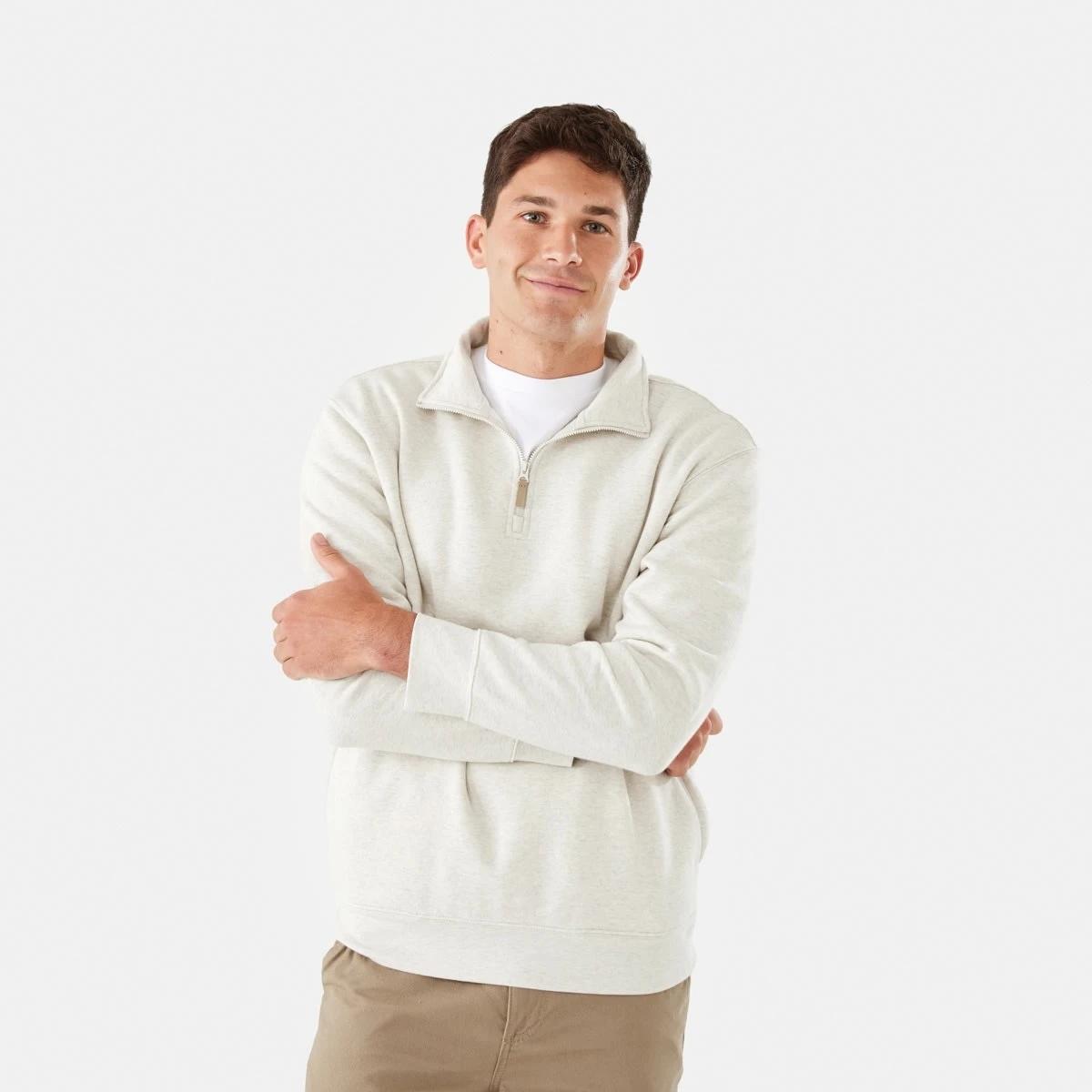 1 1/4 Zip Sweatshirt Bge Oatml, 1 of 7