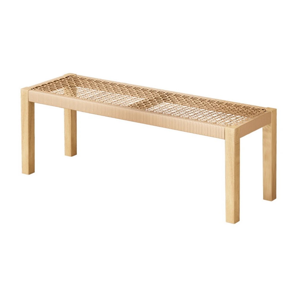 1 Gardeon Outdoor Garden Bench Seat Dining Benches en 2 Seater Patio Furniture - Natural, 1 of 5