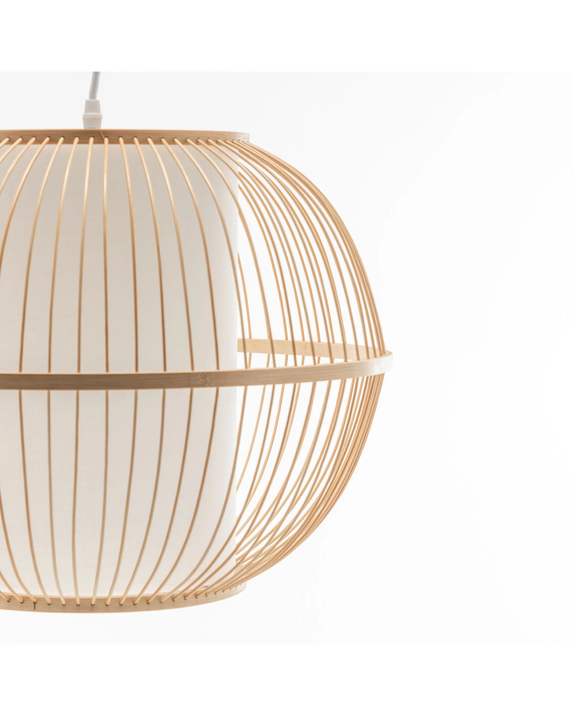 4 BR Home Natural Woven Bamboo Sphere Pendant Lamp Hanging Light Bell Shade, 4 of 6