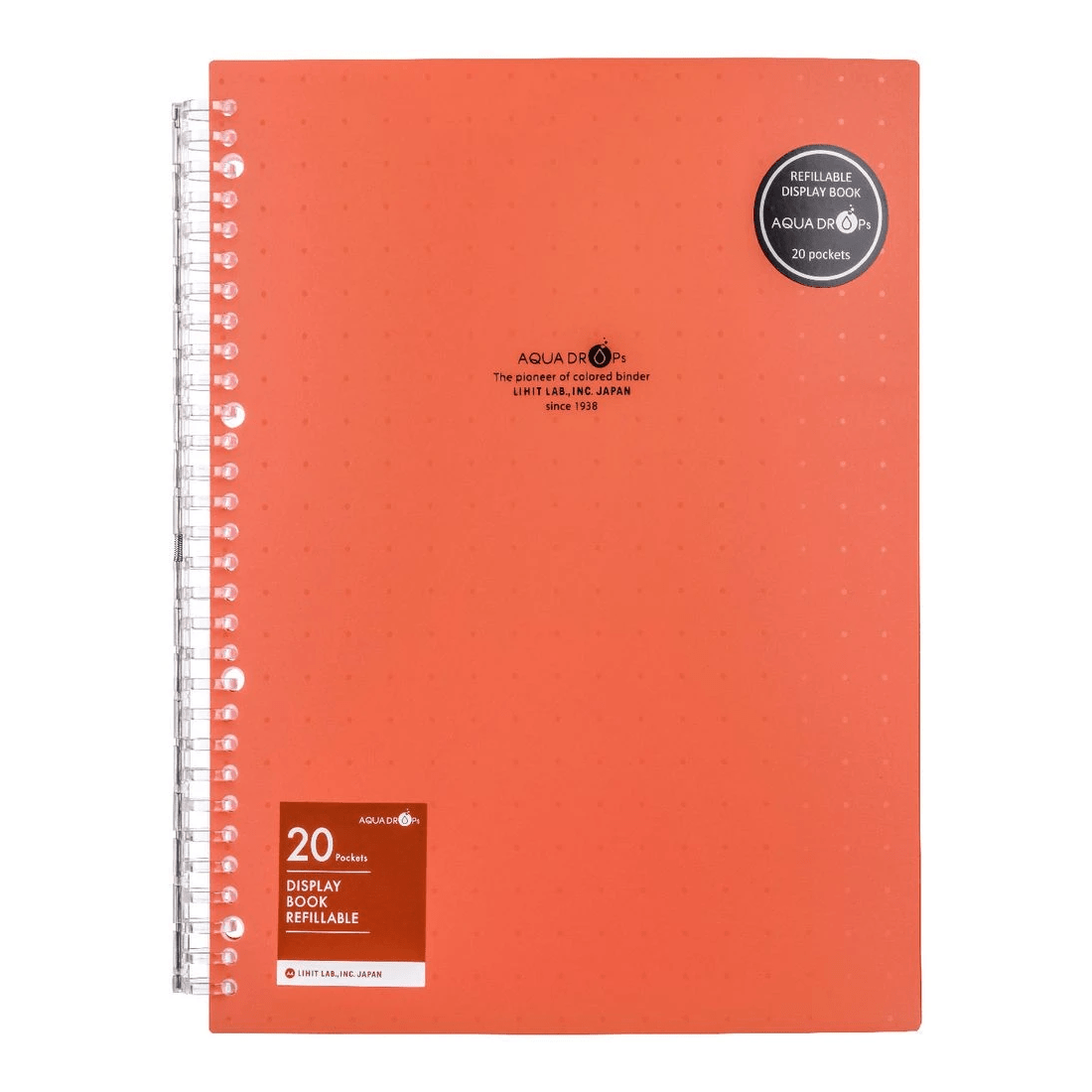 2 Aqua Drops Refillable Display Book A4 20 Pockets Vivid Red, 2 of 4