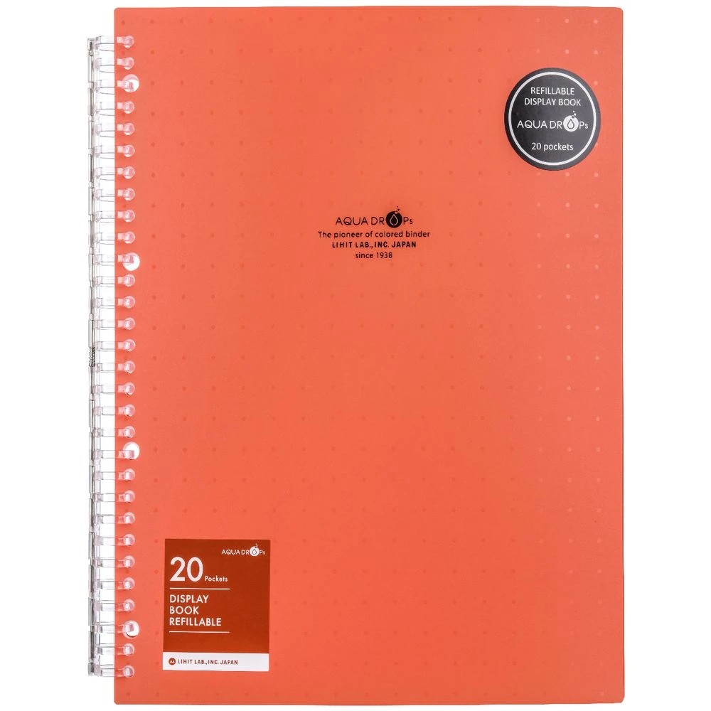2 Aqua Drops Refillable Display Book A4 20 Pockets Vivid Red, 2 of 4